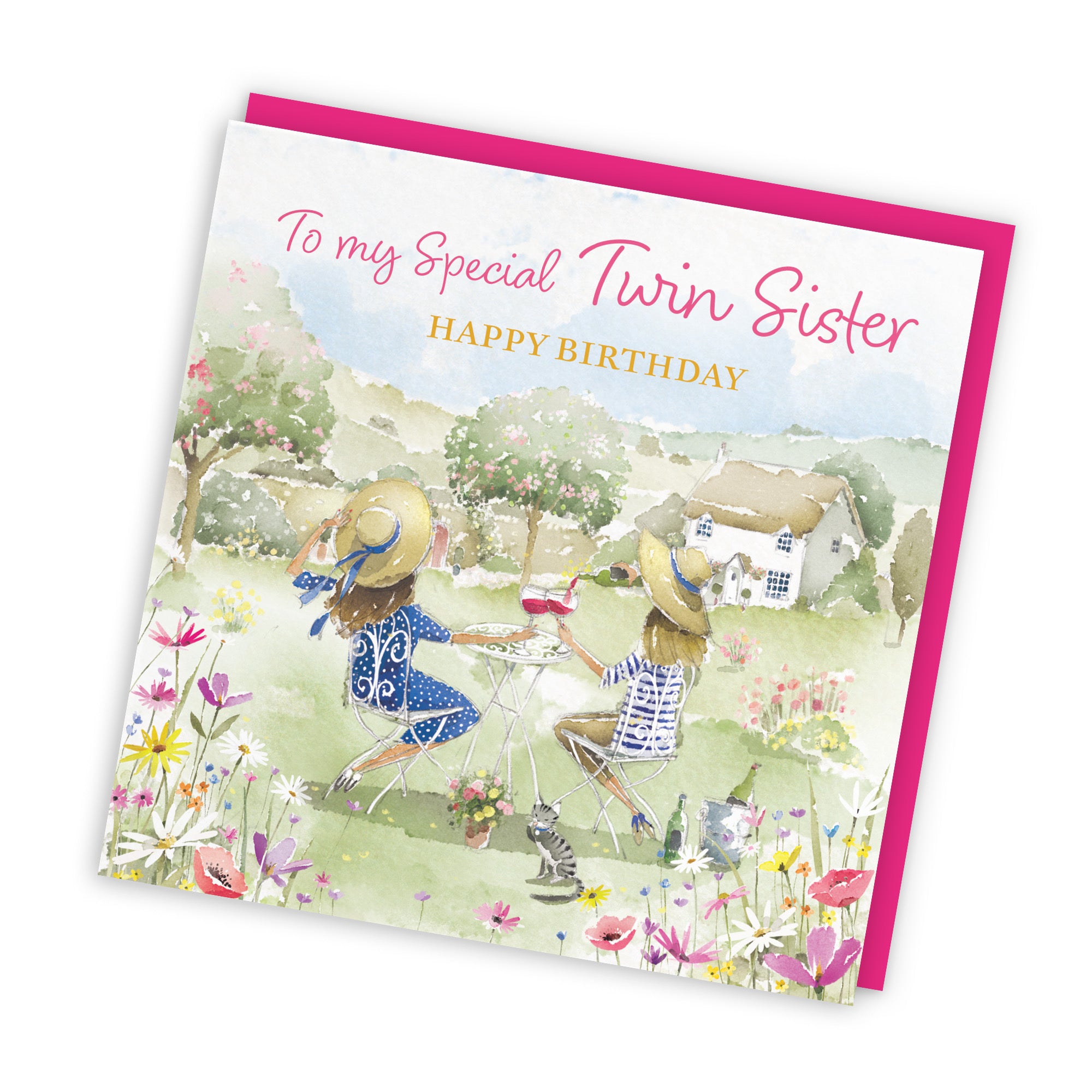 Twin Sister Birthday Card Countryside Garden Milo's Gallery - Default Title (RT06322)
