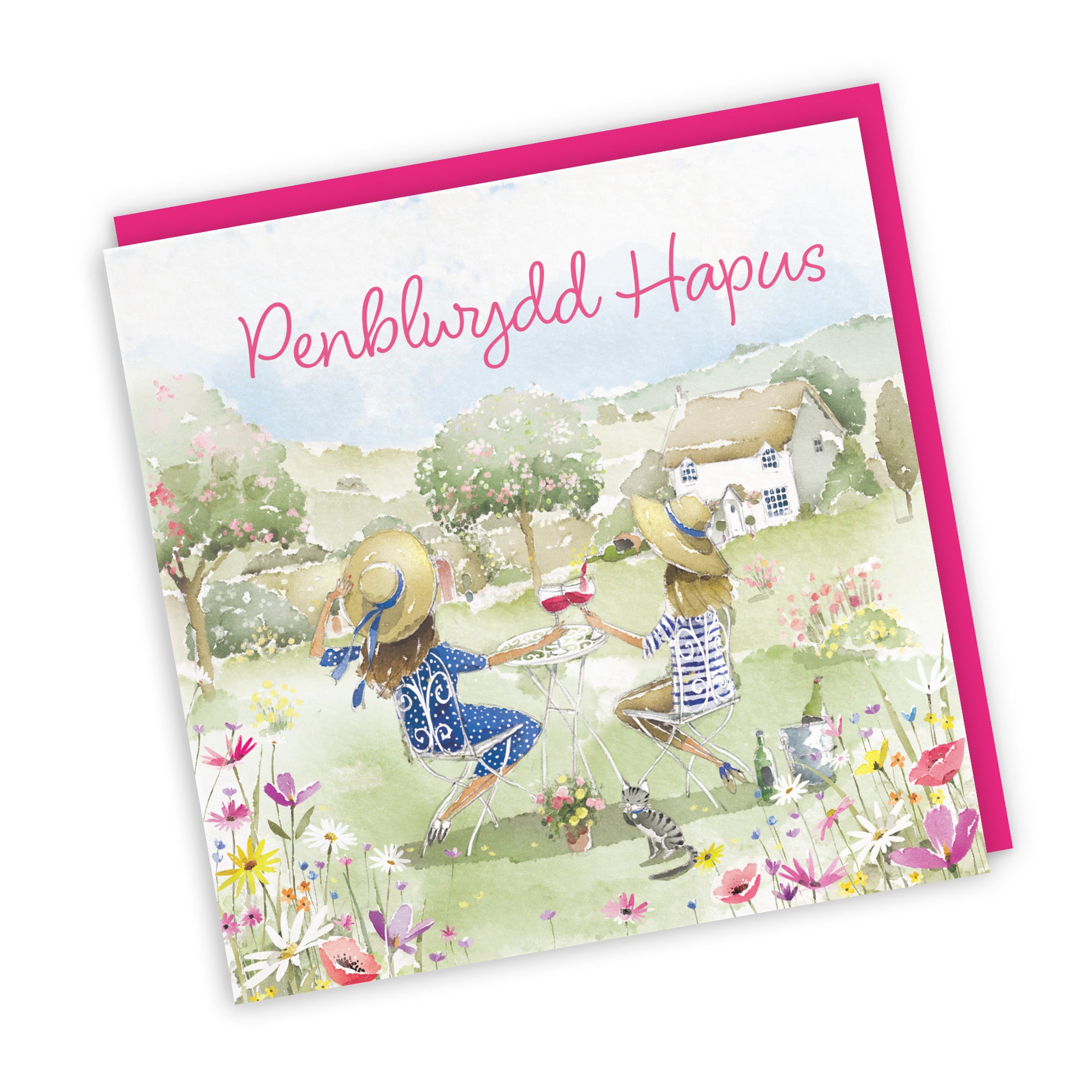 Women's Welsh Language Birthday Card Countryside Garden Milo's Gallery - Default Title (RT06325)