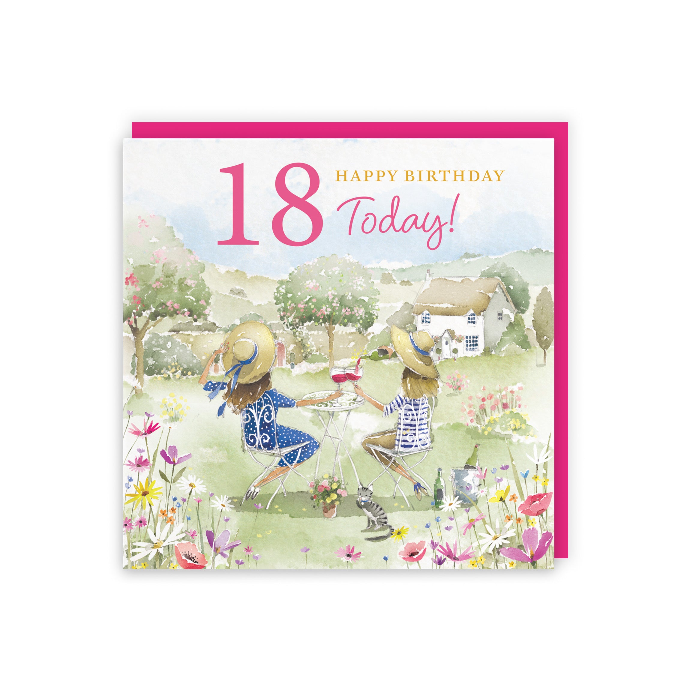 Women's 18th Birthday Card Countryside Garden Milo's Gallery - Default Title (RT06330)
