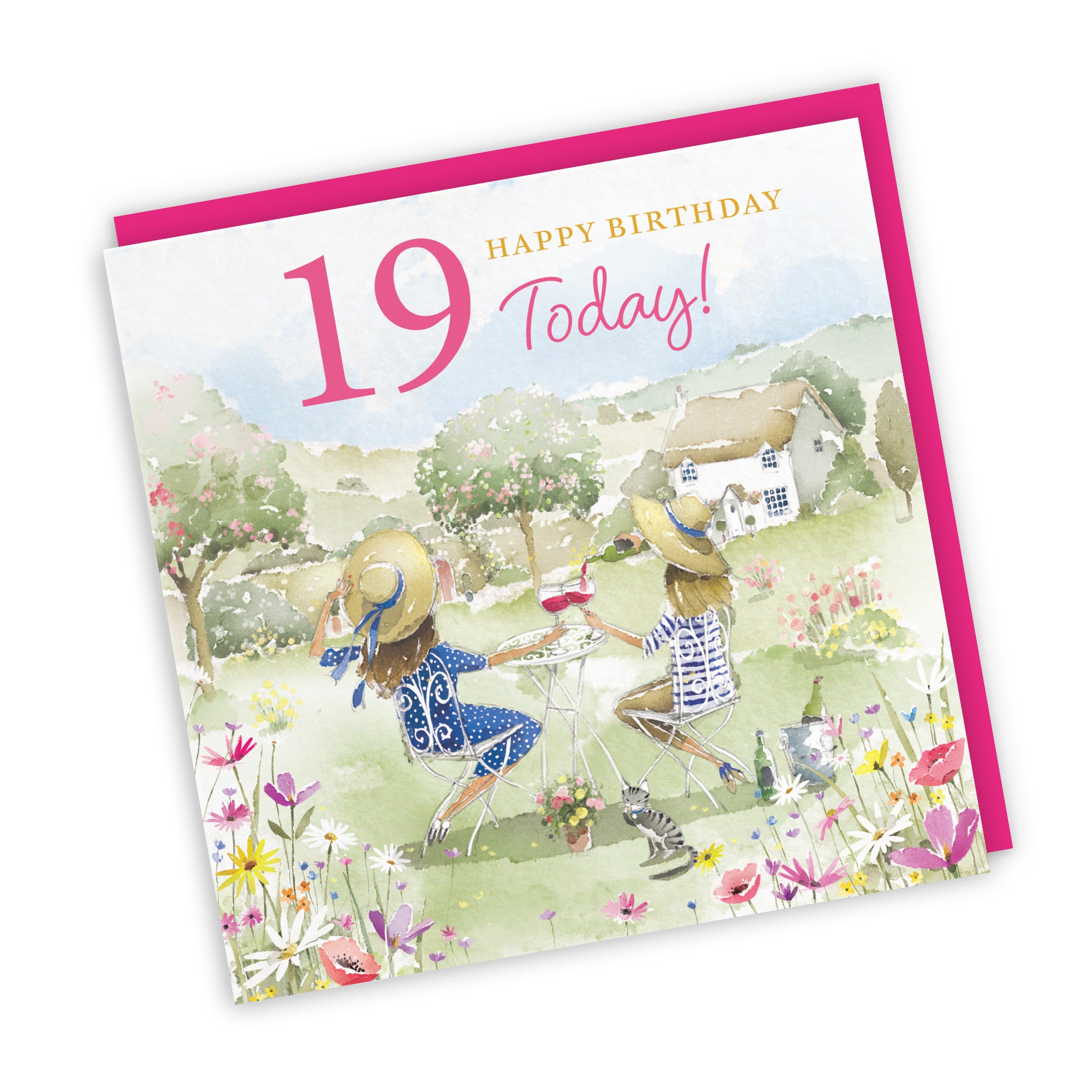 Women's 19th Birthday Card Countryside Garden Milo's Gallery - Default Title (RT06331)