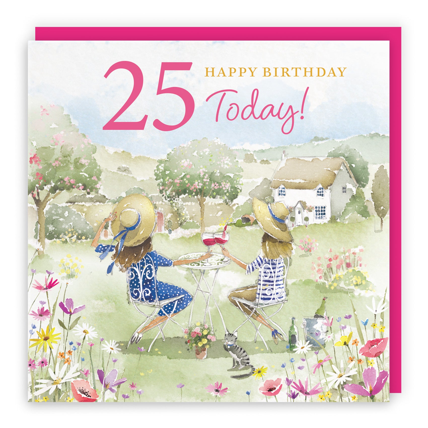 Women's 25th Birthday Card Countryside Garden Milo's Gallery - Default Title (RT06334)