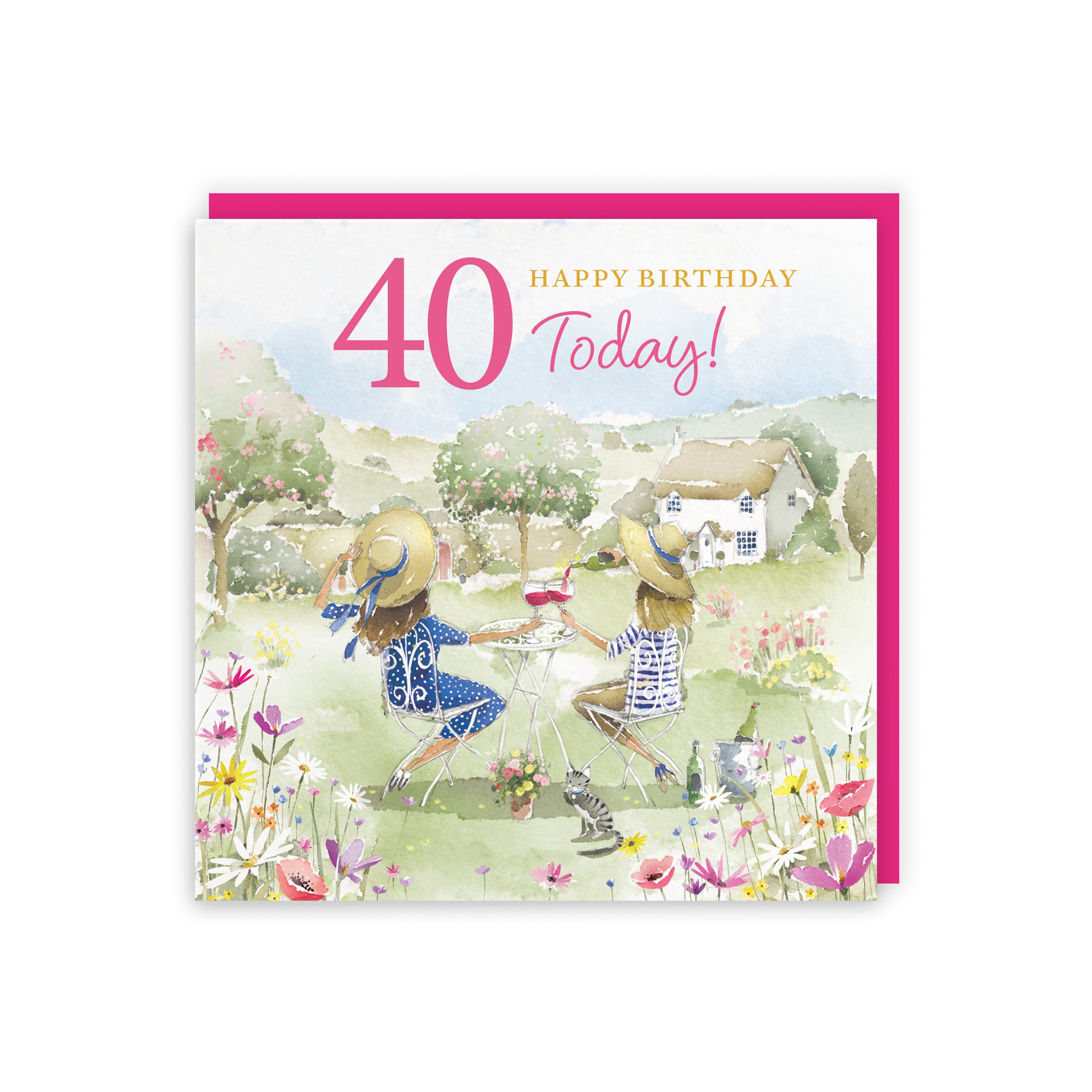 Women's 40th Birthday Card Countryside Garden Milo's Gallery - Default Title (RT06338)