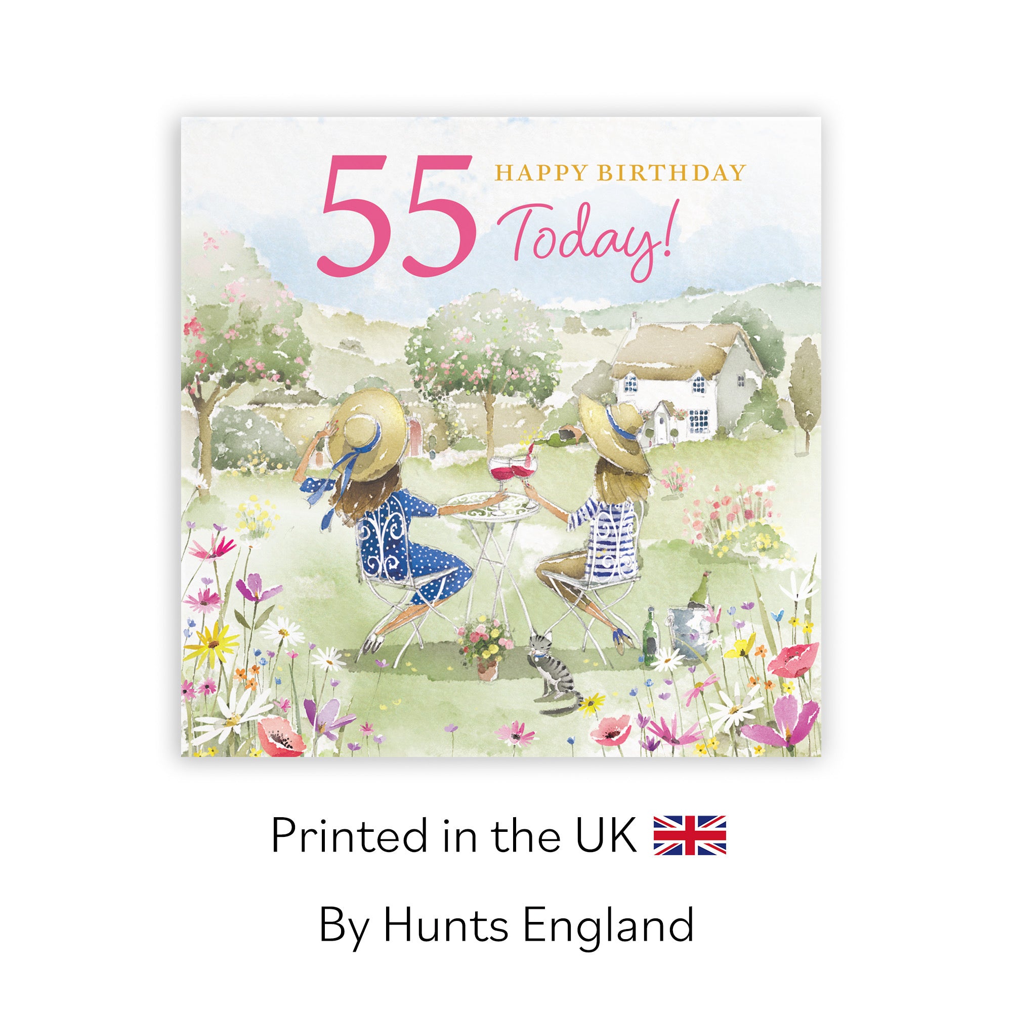 Women's 55th Birthday Card Countryside Garden Milo's Gallery - Default Title (RT06341)