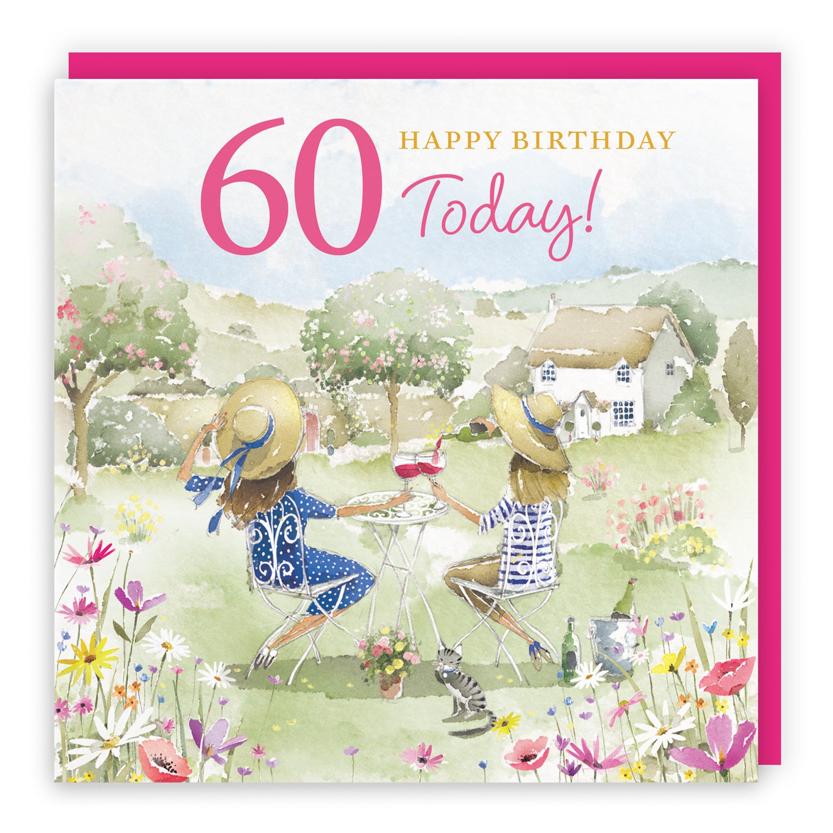 Women's 60th Birthday Card Countryside Garden Milo's Gallery - Default Title (RT06342)
