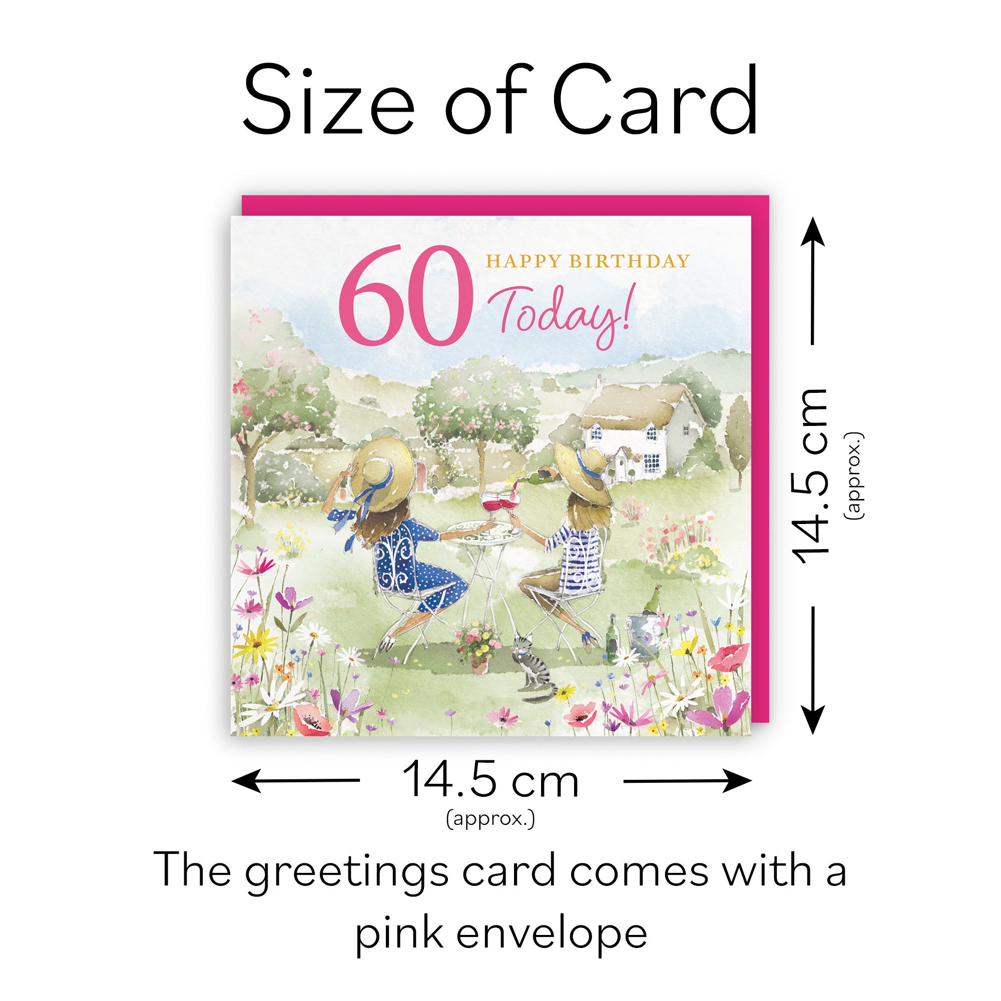 Women's 60th Birthday Card Countryside Garden Milo's Gallery - Default Title (RT06342)