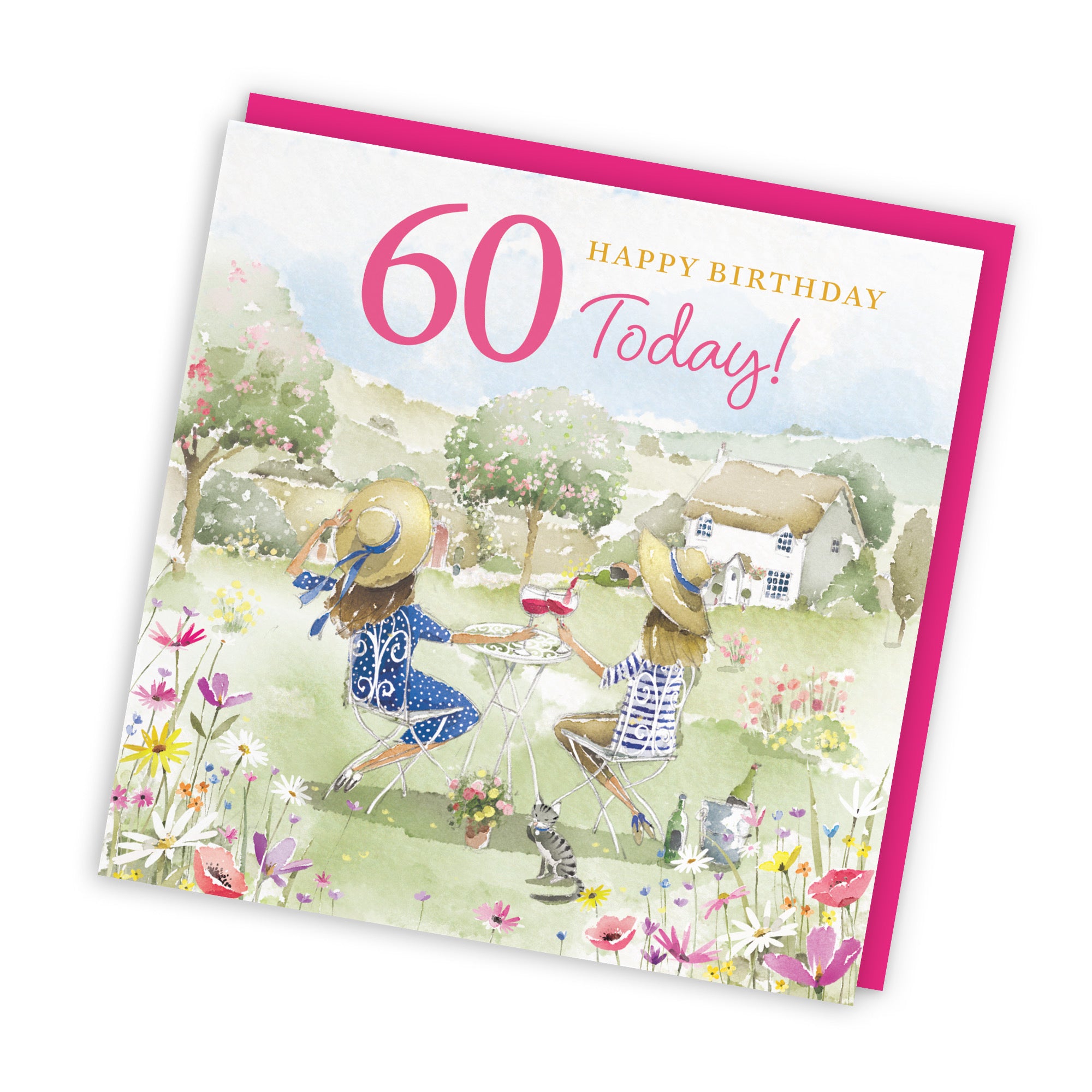 Women's 60th Birthday Card Countryside Garden Milo's Gallery - Default Title (RT06342)