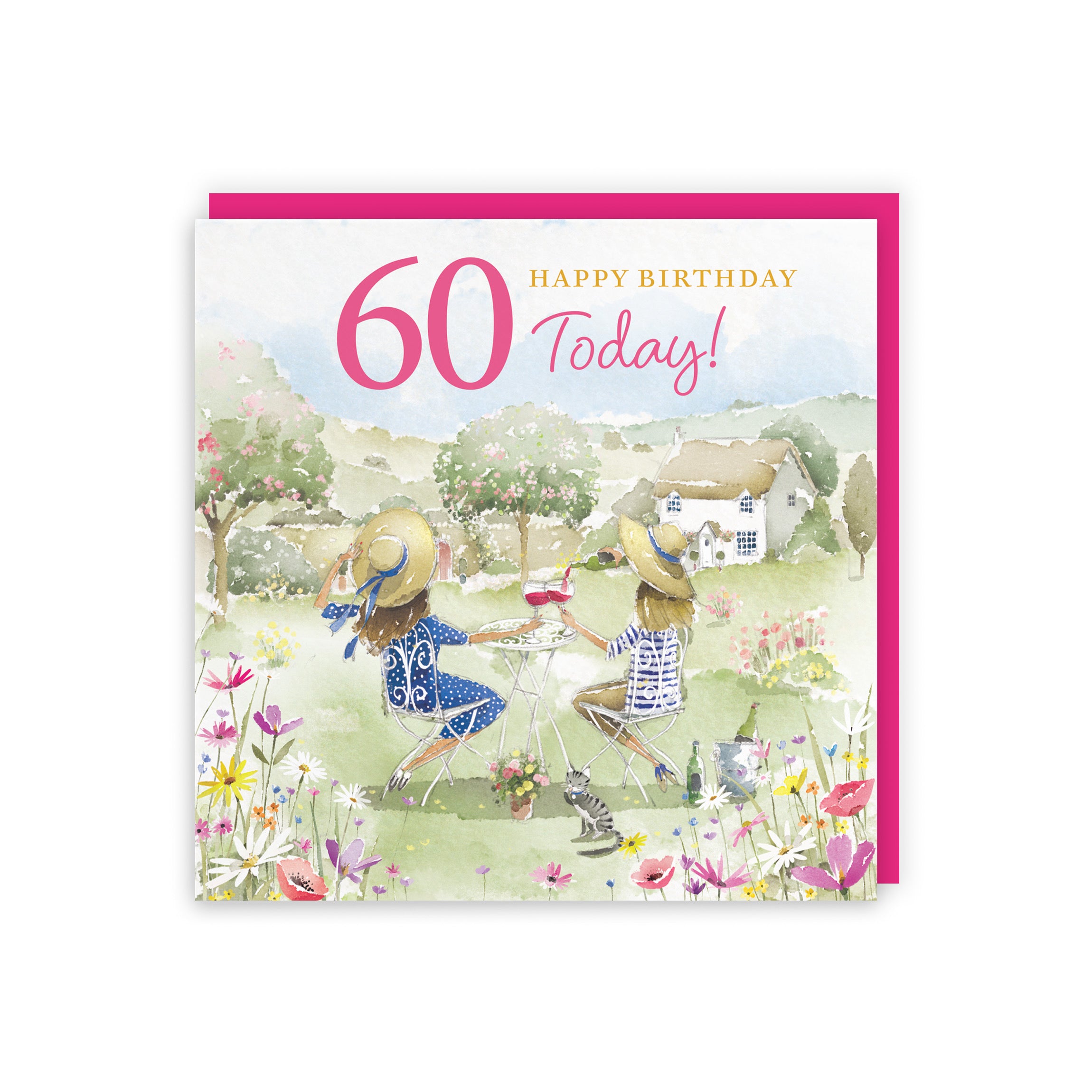 Women's 60th Birthday Card Countryside Garden Milo's Gallery - Default Title (RT06342)
