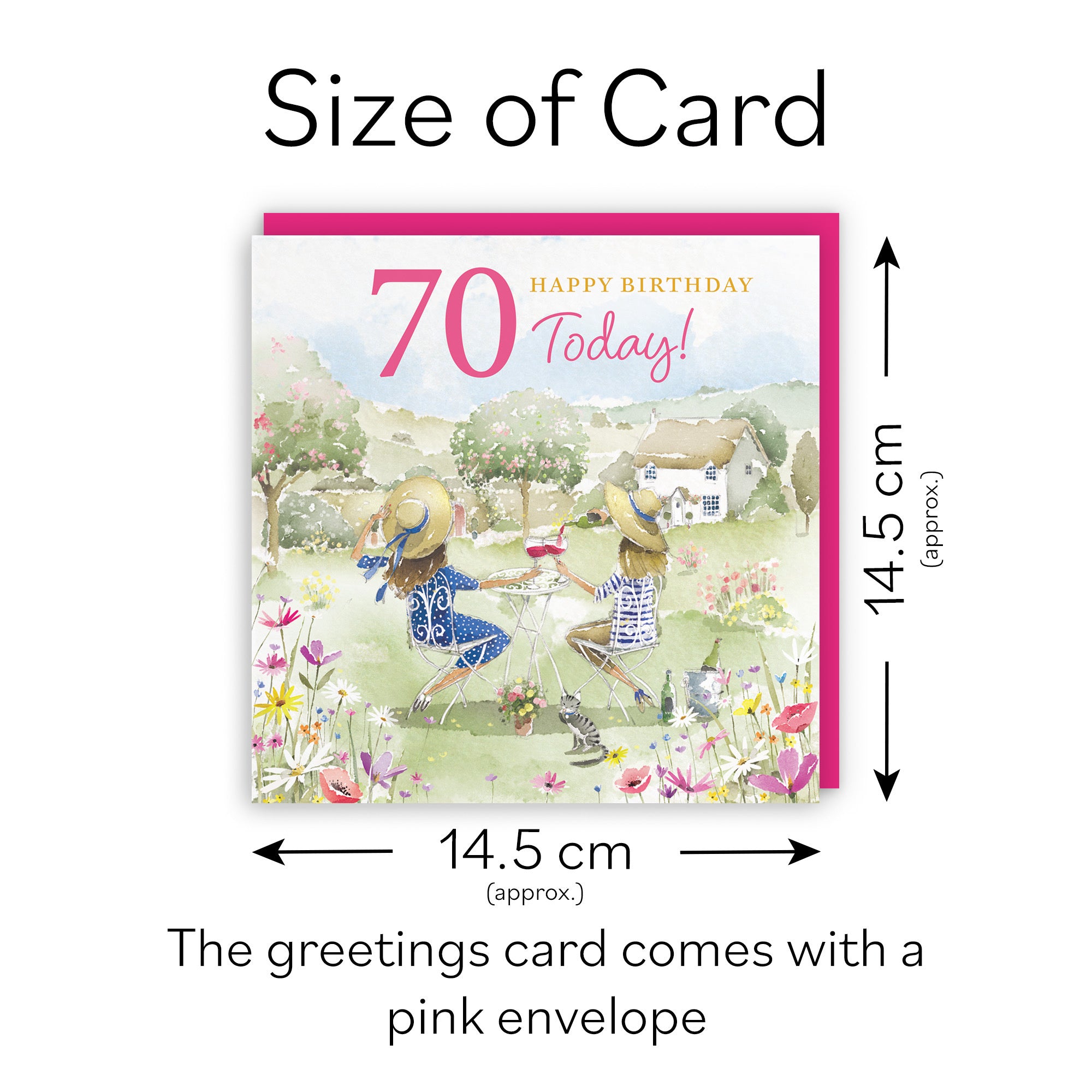 Women's 70th Birthday Card Countryside Garden Milo's Gallery - Default Title (RT06344)