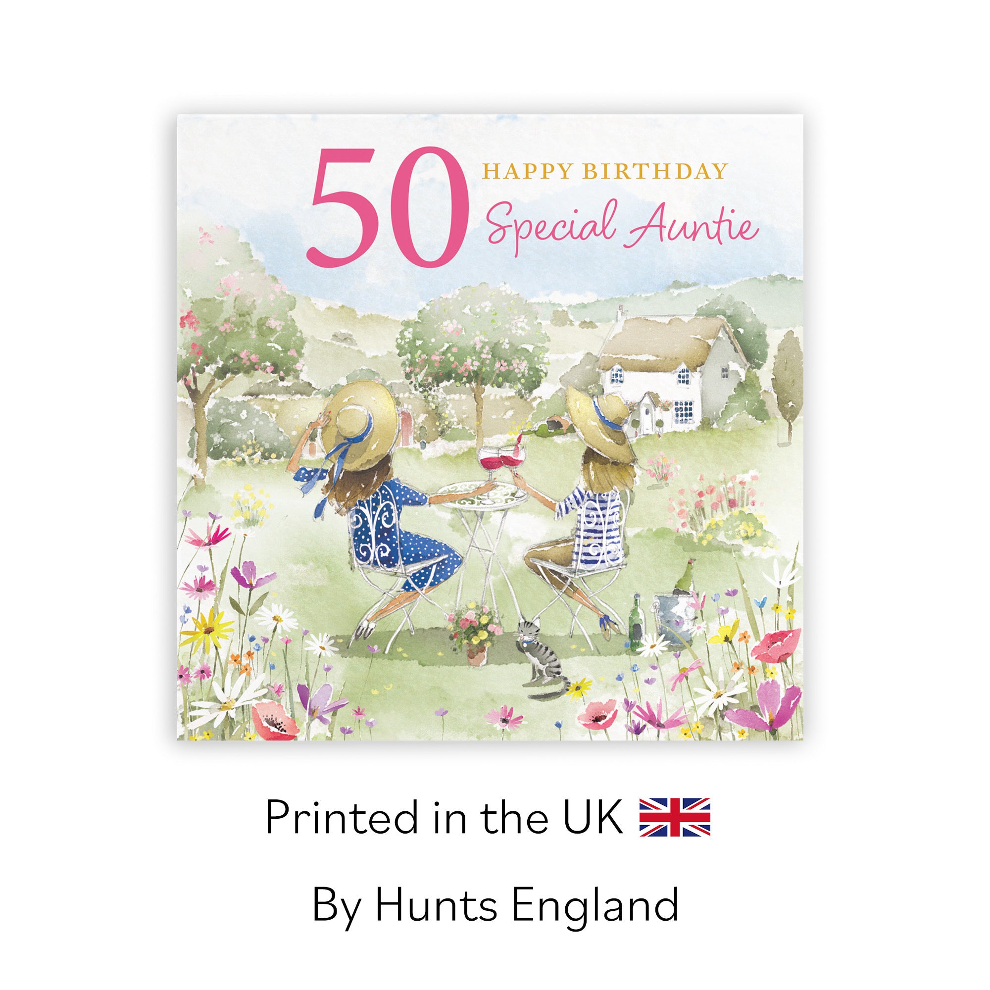 50th Auntie Birthday Card Countryside Garden Milo's Gallery - Default Title (RT06345)