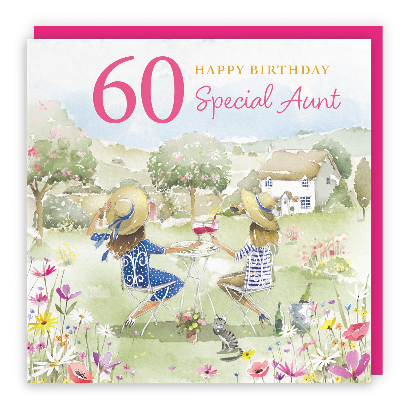 60th Aunt Birthday Card Countryside Garden Milo's Gallery - Default Title (RT06350)