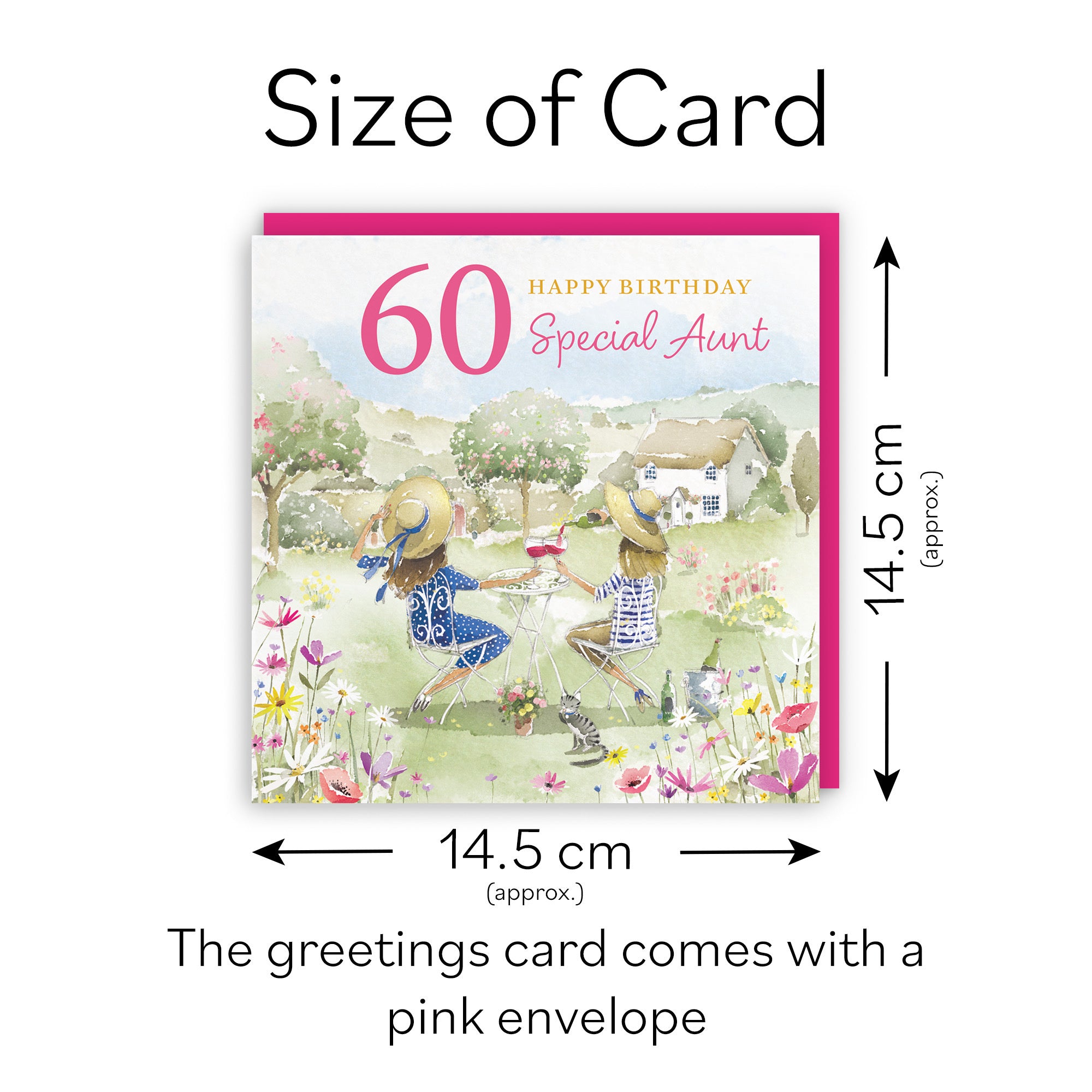 60th Aunt Birthday Card Countryside Garden Milo's Gallery - Default Title (RT06350)