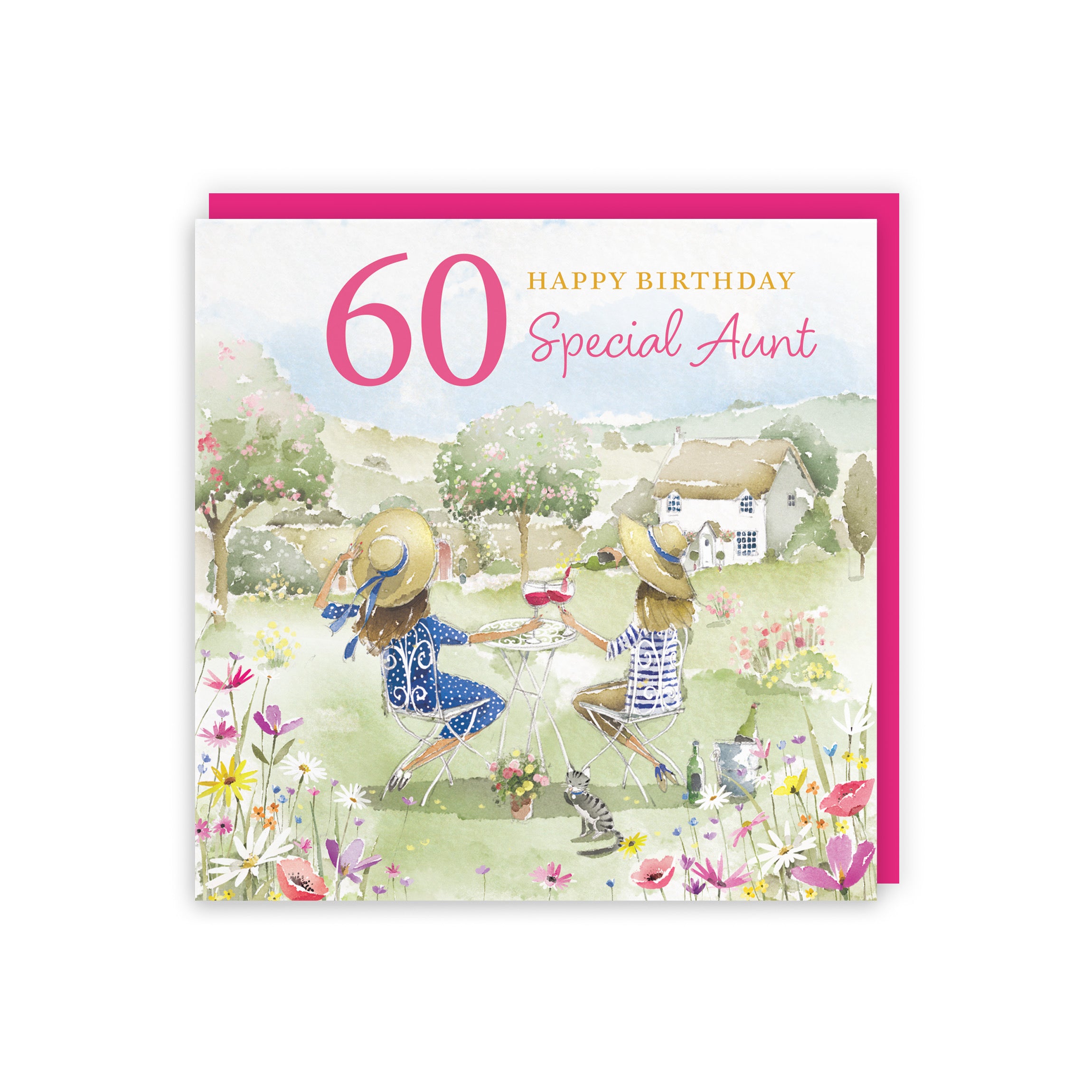 60th Aunt Birthday Card Countryside Garden Milo's Gallery - Default Title (RT06350)