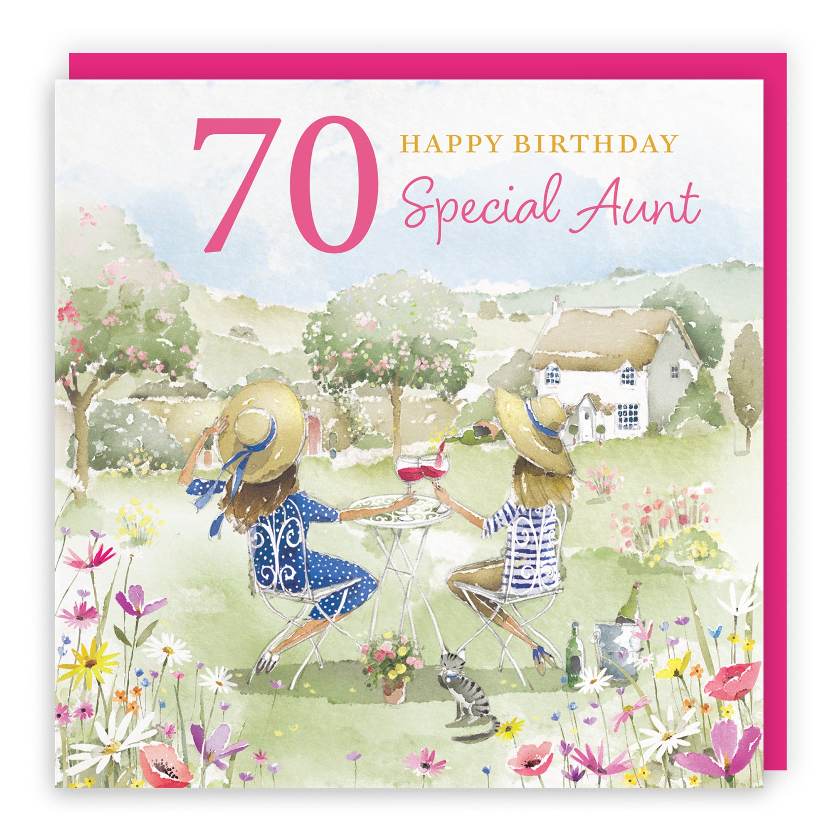 70th Aunt Birthday Card Countryside Garden Milo's Gallery - Default Title (RT06352)