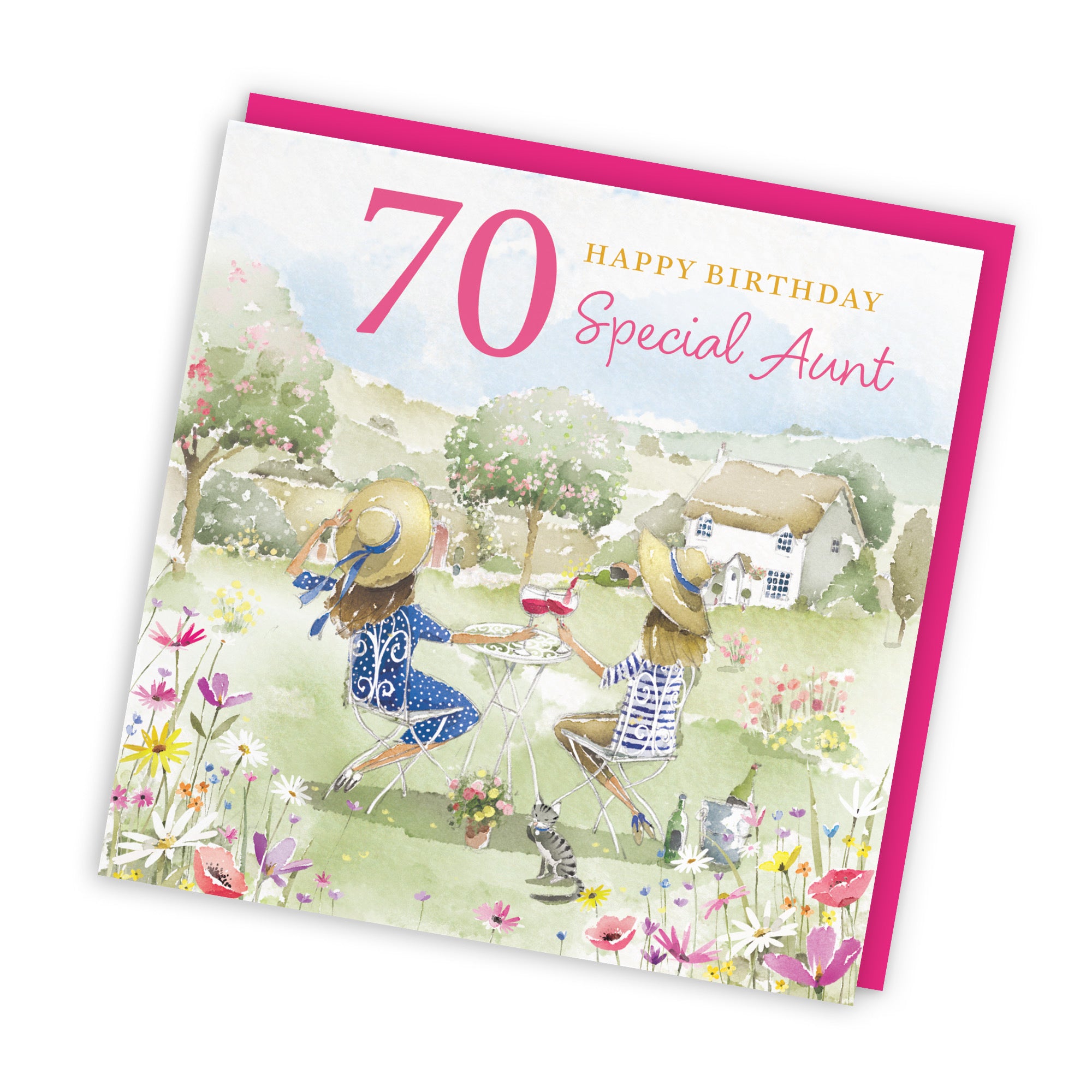 70th Aunt Birthday Card Countryside Garden Milo's Gallery - Default Title (RT06352)