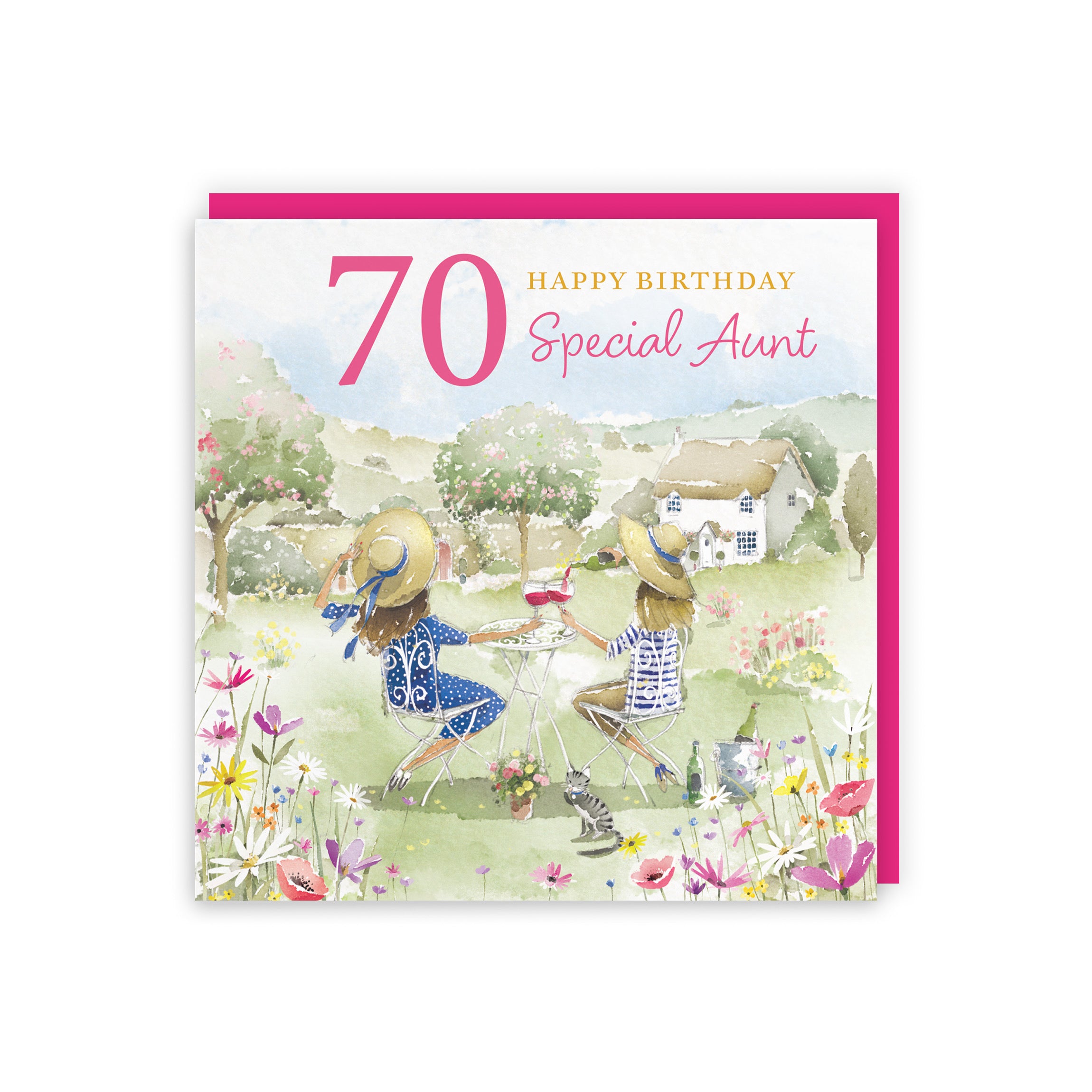 70th Aunt Birthday Card Countryside Garden Milo's Gallery - Default Title (RT06352)