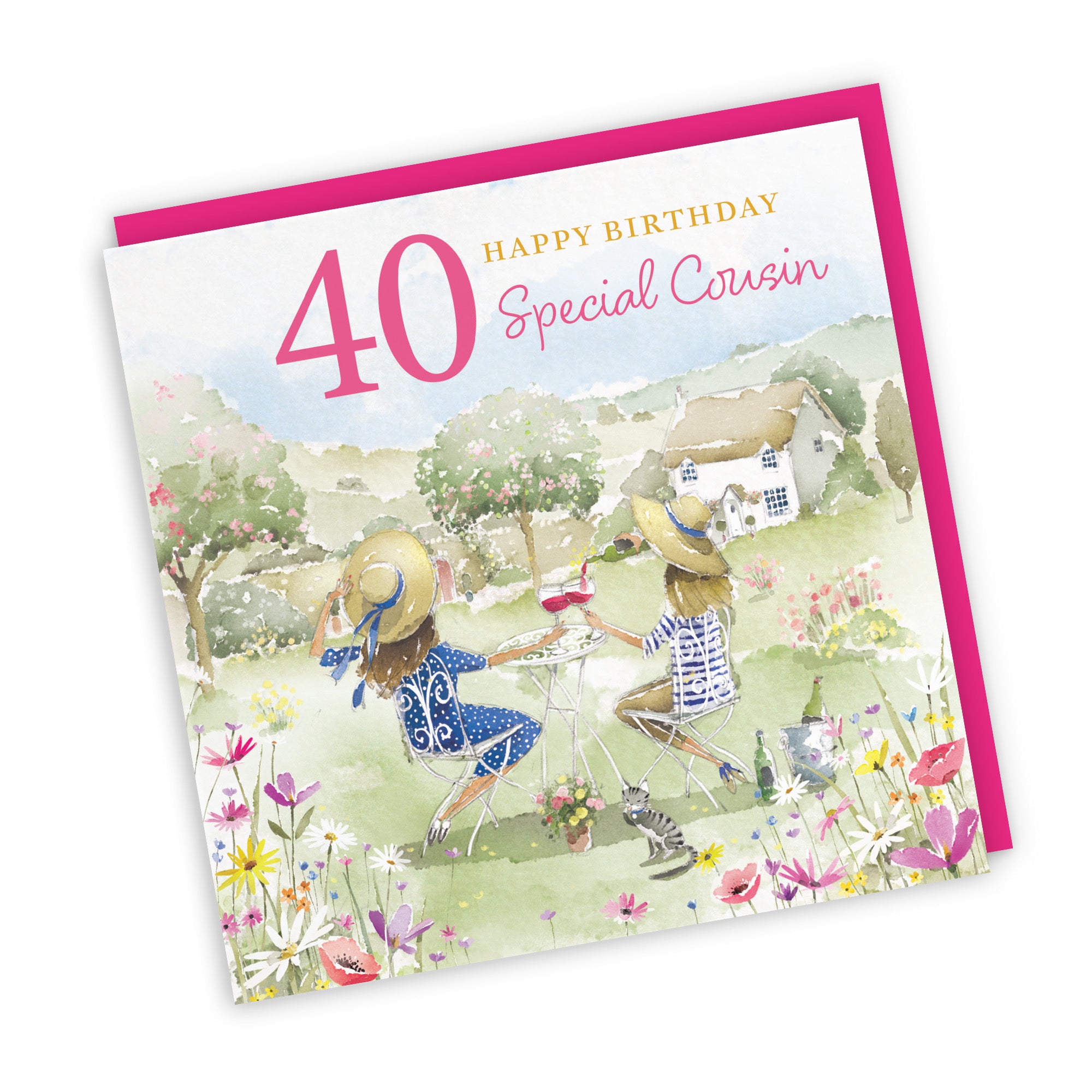 Female 40th Cousin Birthday Card Countryside Garden Milo's Gallery - Default Title (RT06357)