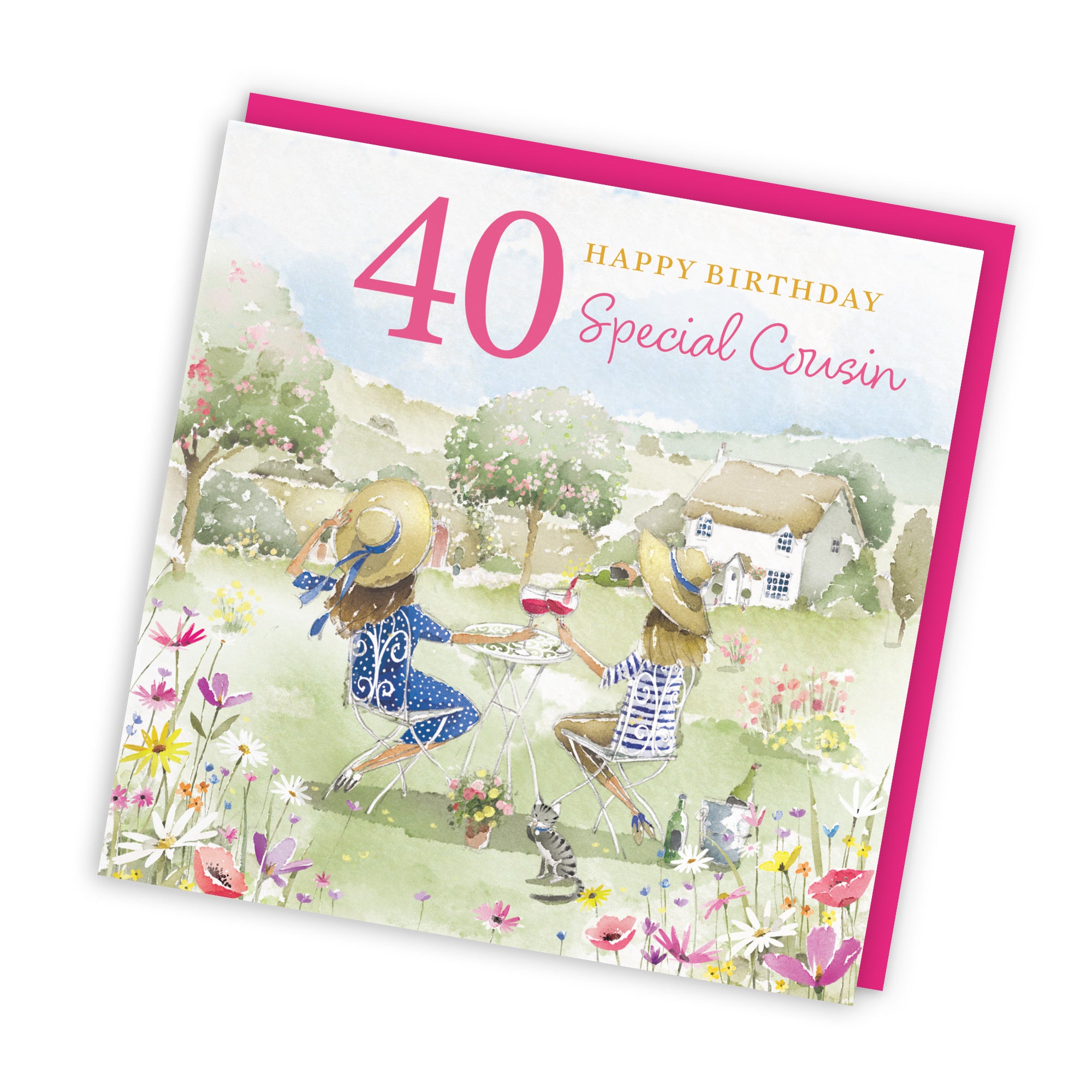 Female 40th Cousin Birthday Card Countryside Garden Milo's Gallery - Default Title (RT06357)