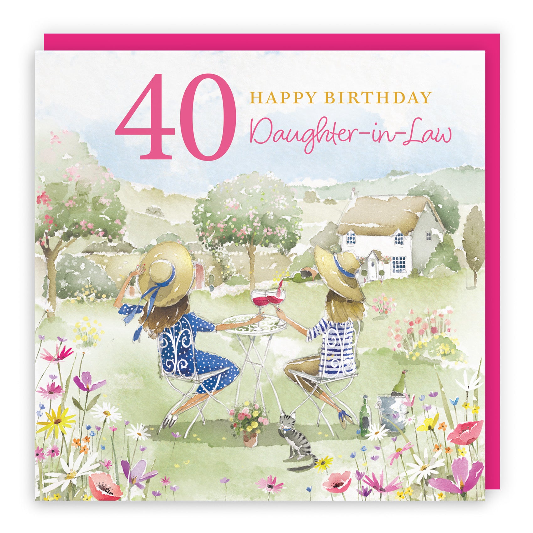 40th Daughter-in-Law Birthday Card Countryside Garden Milo's Gallery - Default Title (RT06369)