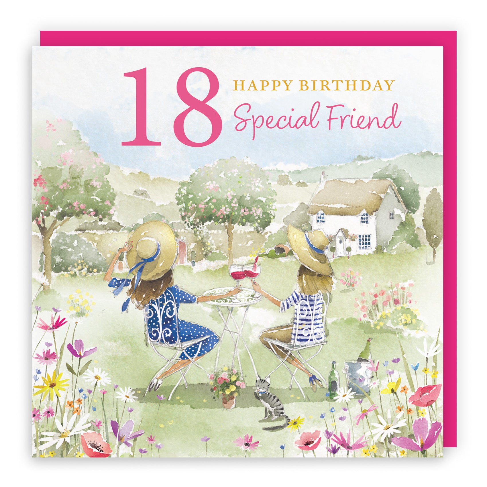 Female 18th Friend Birthday Card Countryside Garden Milo's Gallery - Default Title (RT06370)