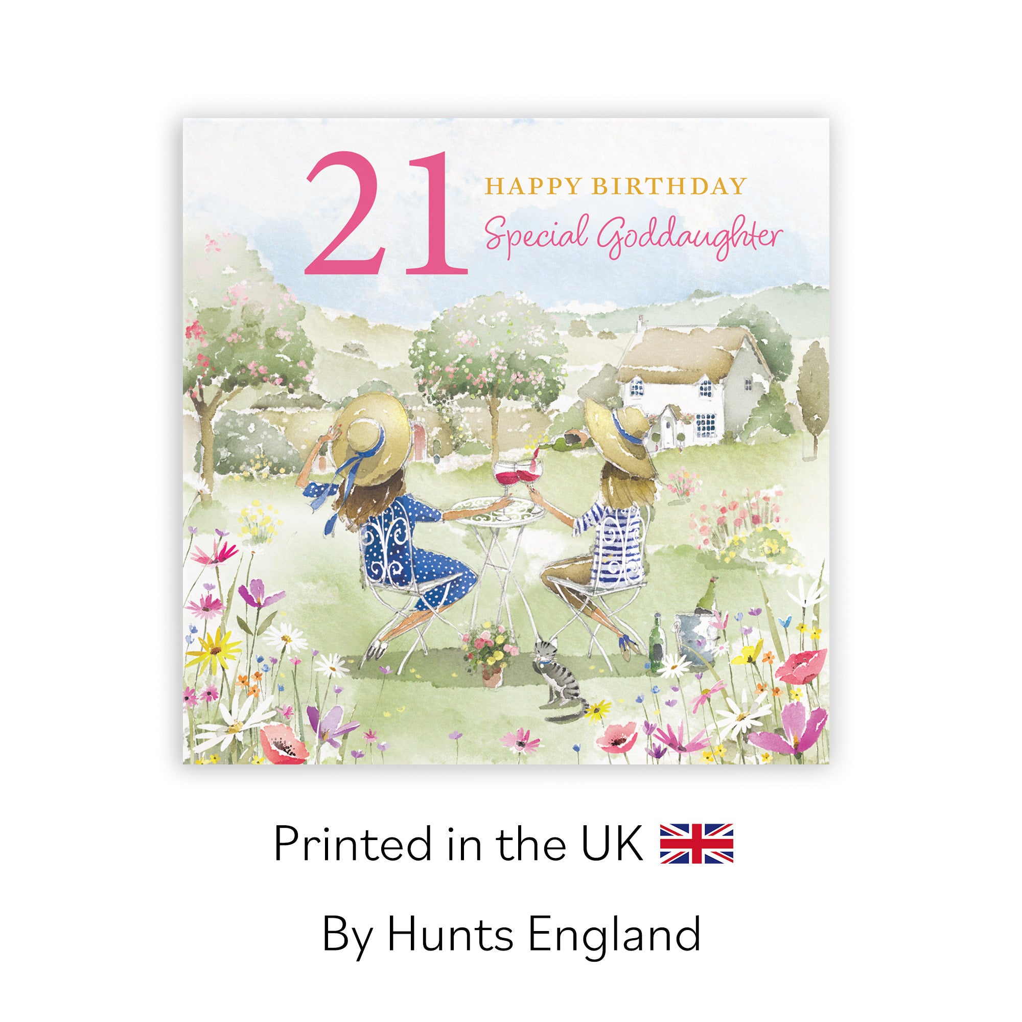 21st Goddaughter Birthday Card Countryside Garden Milo's Gallery - Default Title (RT06379)