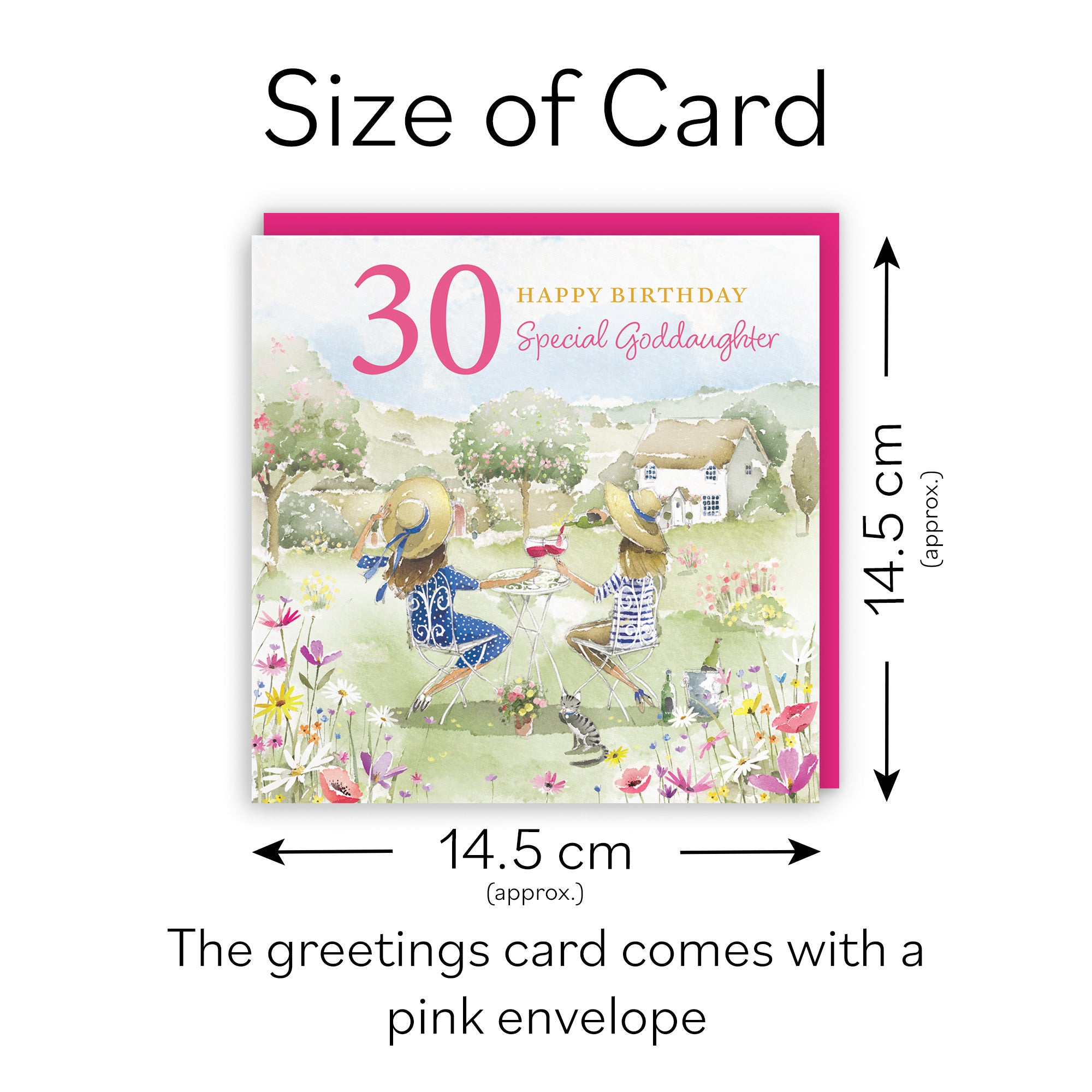 30th Goddaughter Birthday Card Countryside Garden Milo's Gallery - Default Title (RT06380)