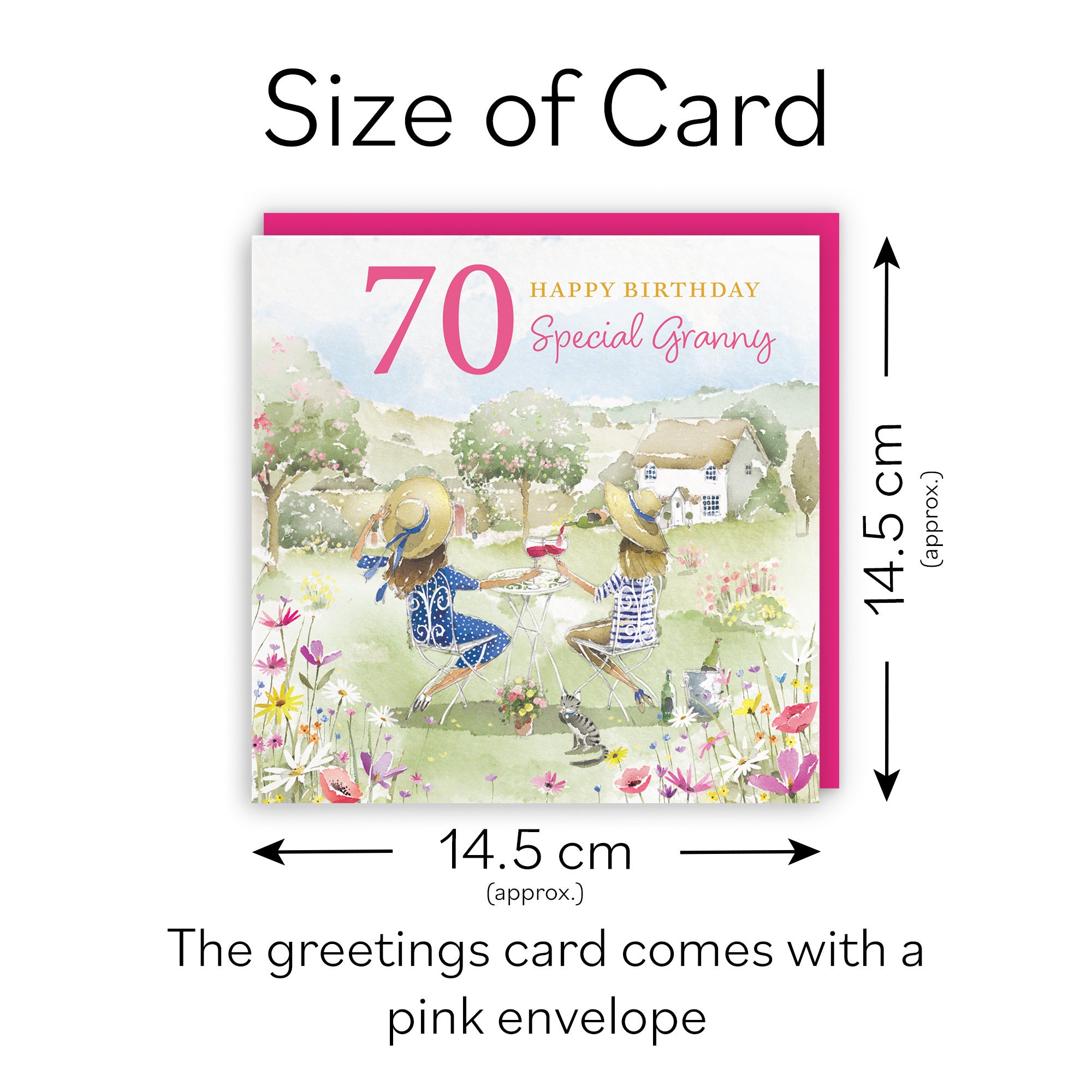 70th Granny Birthday Card Countryside Garden Milo's Gallery - Default Title (RT06389)