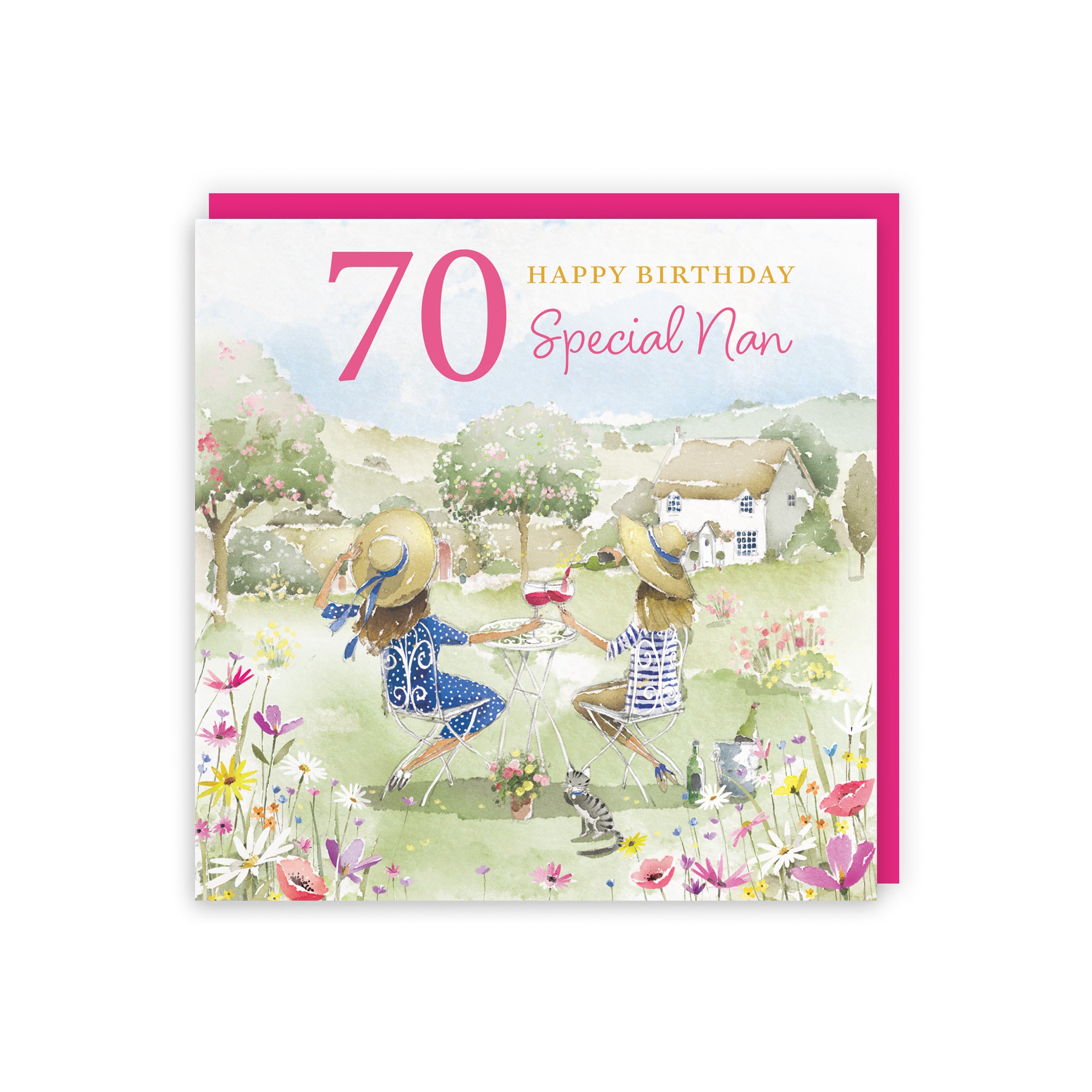 70th Nan Birthday Card Countryside Garden Milo's Gallery - Default Title (RT06397)