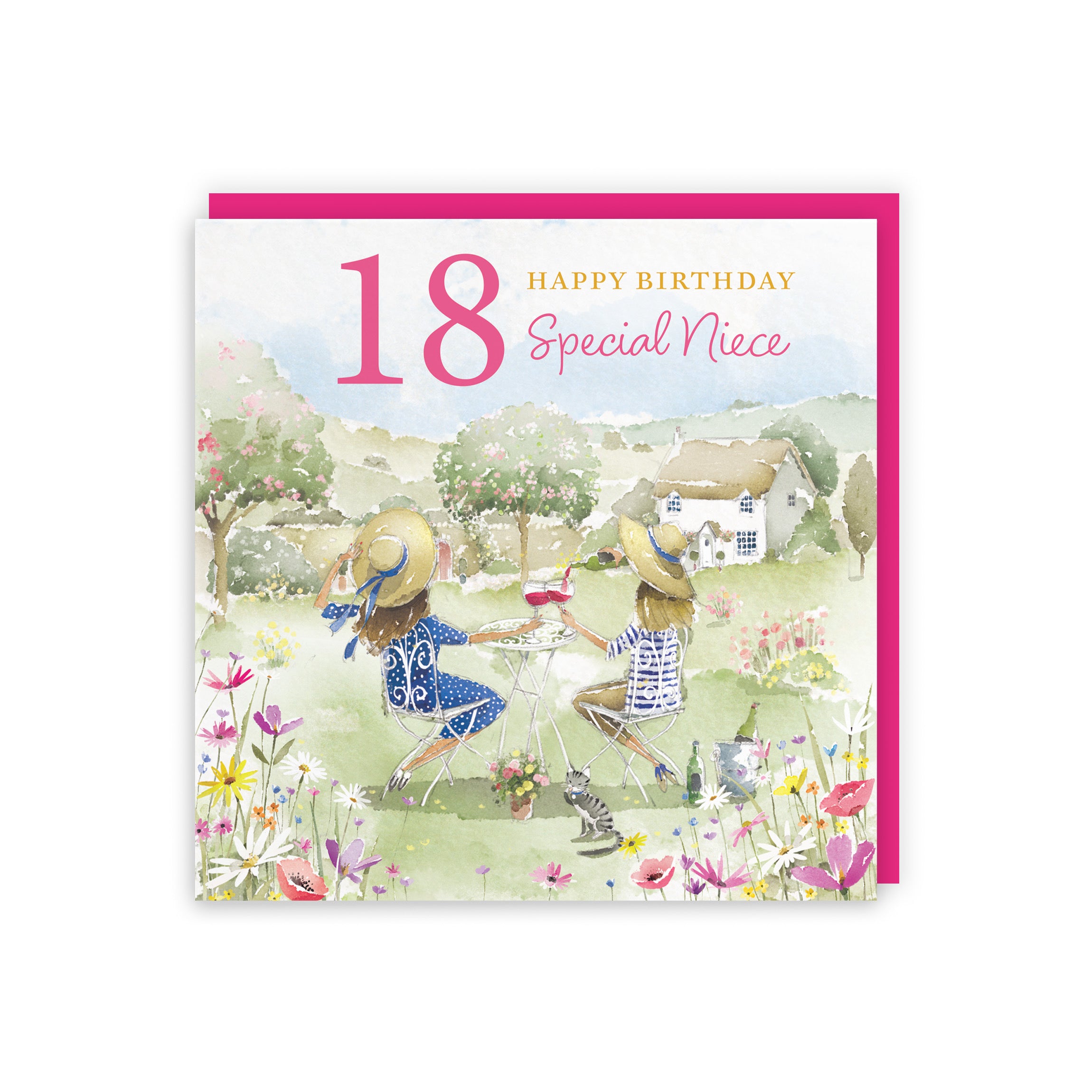 18th Niece Birthday Card Countryside Garden Milo's Gallery - Default Title (RT06399)
