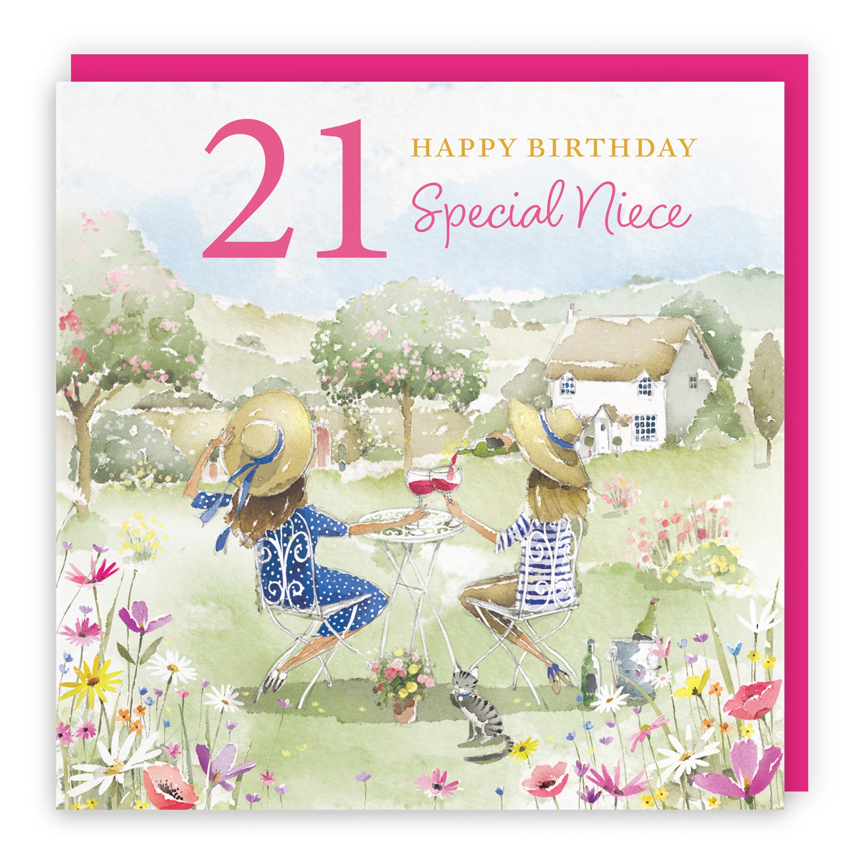 21st Niece Birthday Card Countryside Garden Milo's Gallery - Default Title (RT06400)