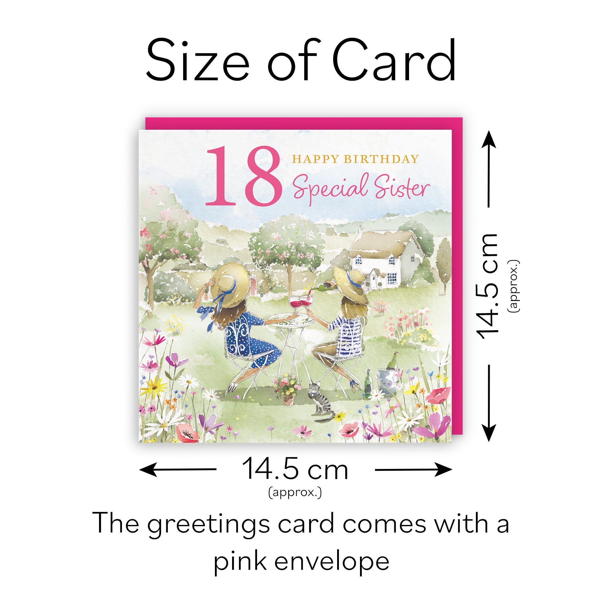 18th Sister Birthday Card Countryside Garden Milo's Gallery - Default Title (RT06402)