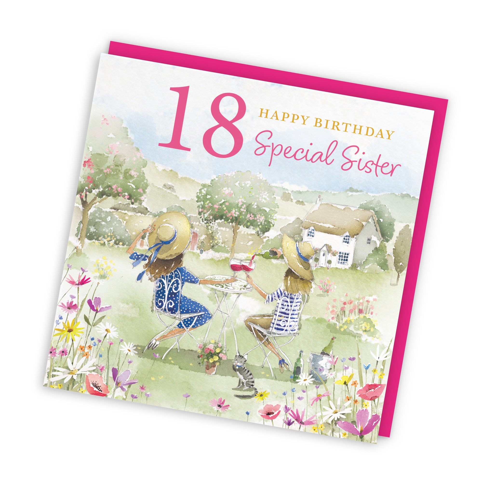 18th Sister Birthday Card Countryside Garden Milo's Gallery - Default Title (RT06402)