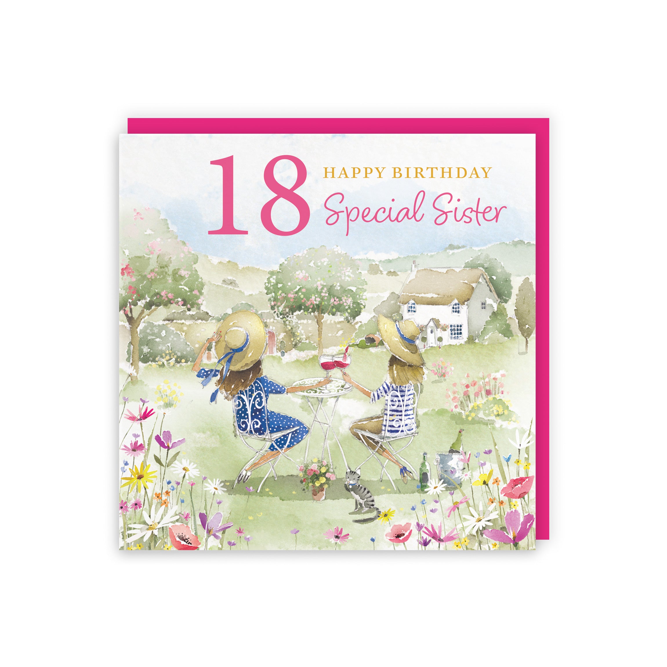 18th Sister Birthday Card Countryside Garden Milo's Gallery - Default Title (RT06402)