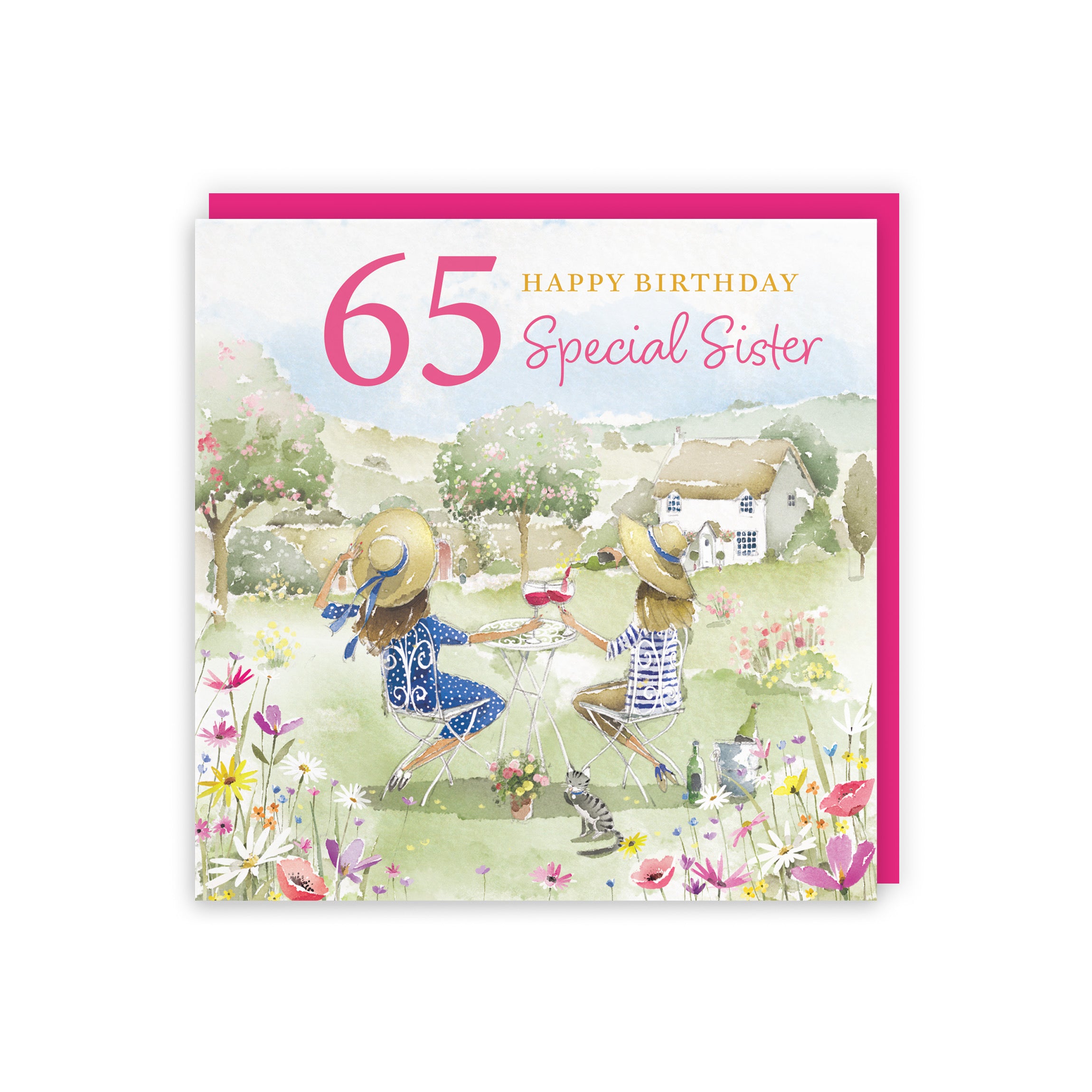 65th Sister Birthday Card Countryside Garden Milo's Gallery - Default Title (RT06409)