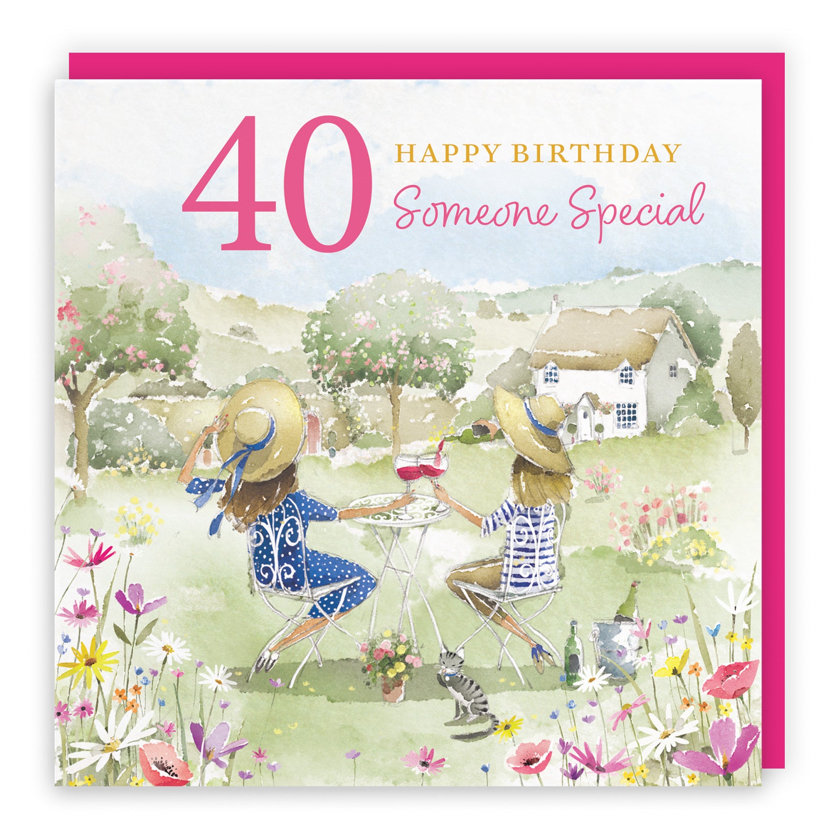 Female 40th Someone Special Birthday Card Countryside Garden Milo's Gallery - Default Title (RT06420)