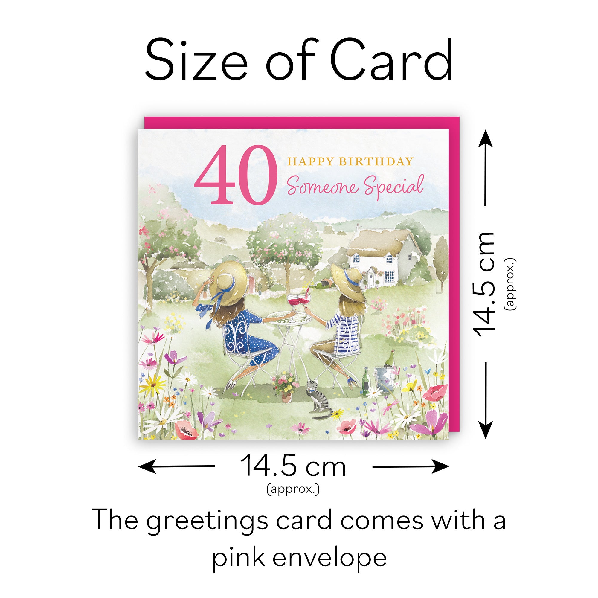 Female 40th Someone Special Birthday Card Countryside Garden Milo's Gallery - Default Title (RT06420)