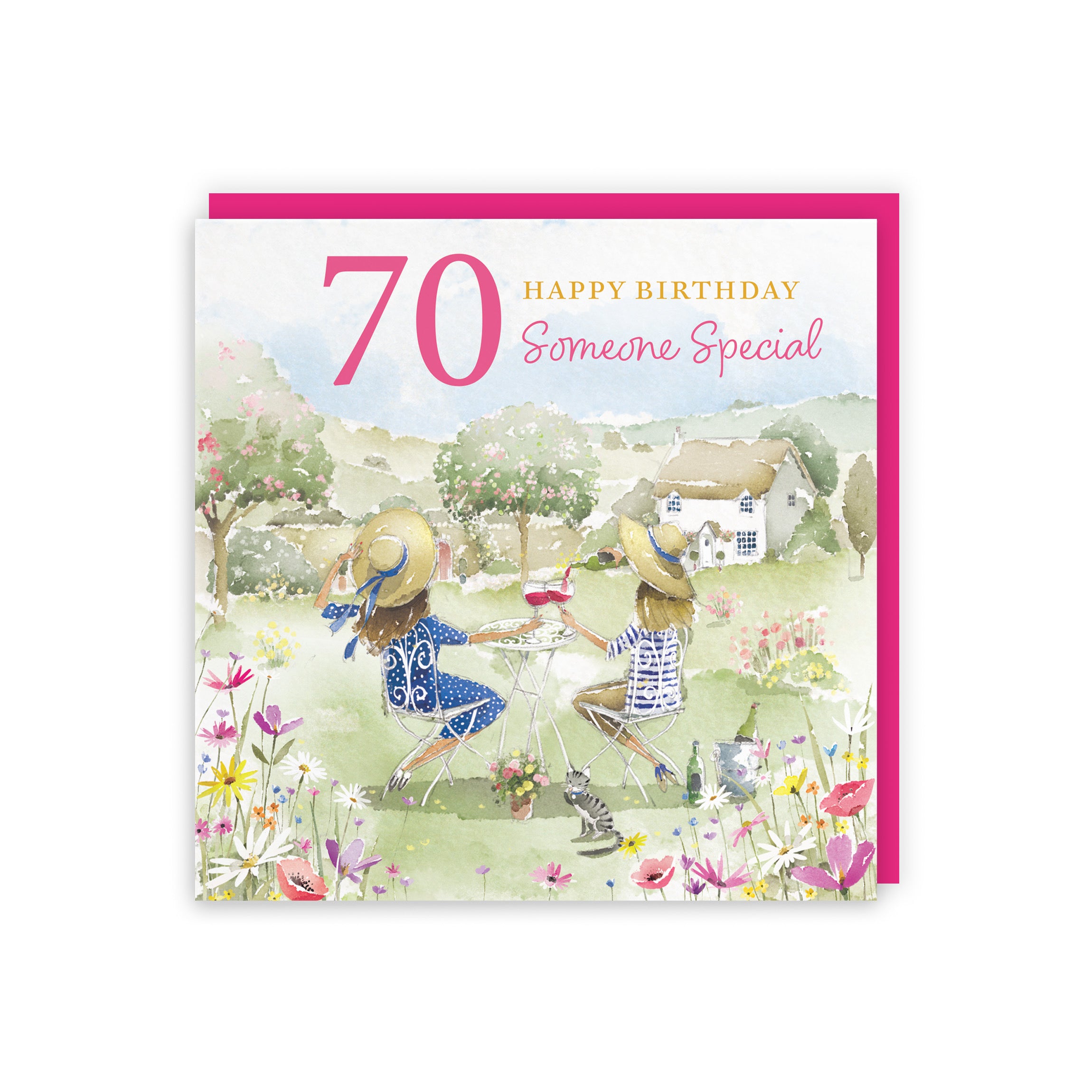 Female 70th Someone Special Birthday Card Countryside Garden Milo's Gallery - Default Title (RT06423)