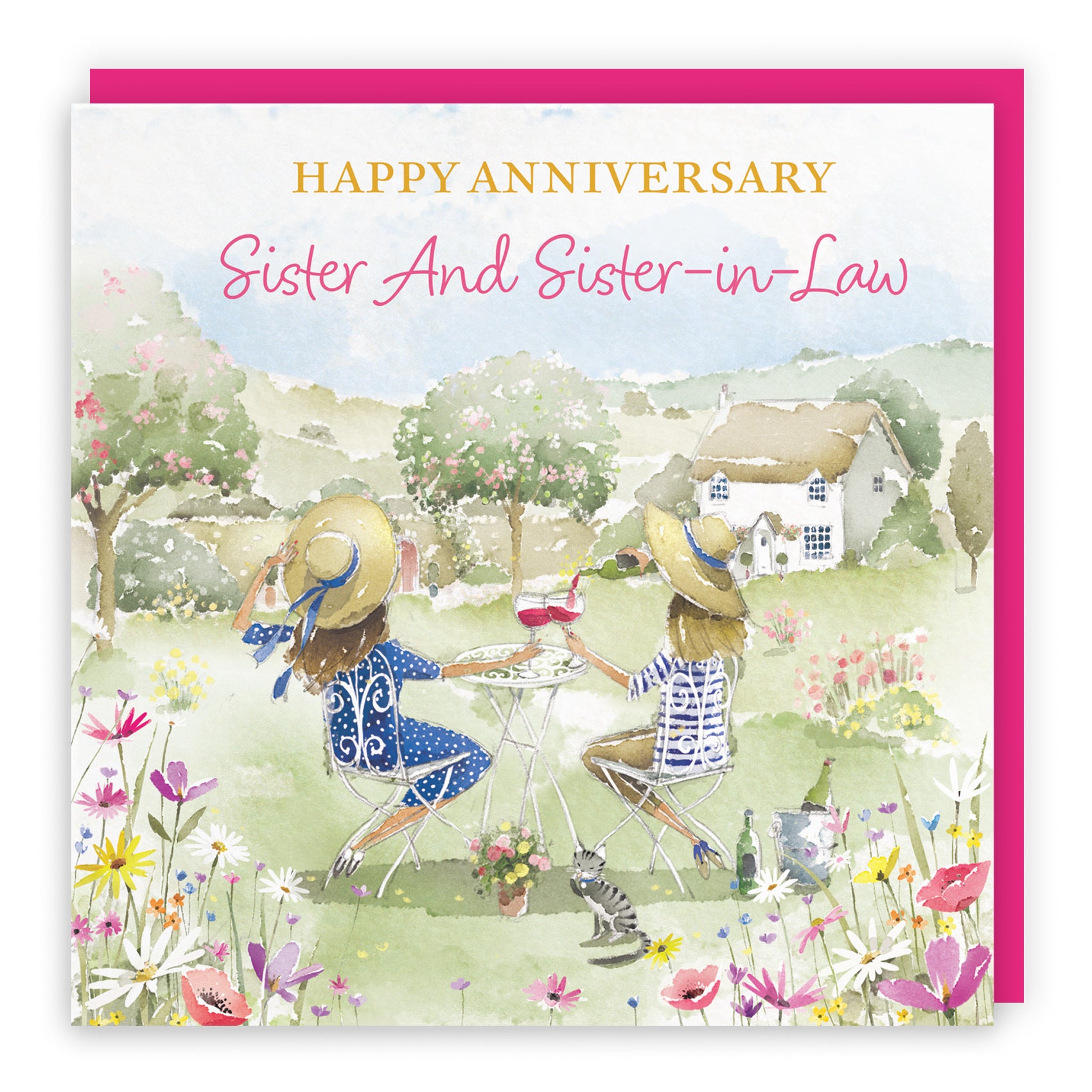 Sister And Sister-in-Law Anniversary Card Countryside Garden Milo's Gallery - Default Title (RT06428)