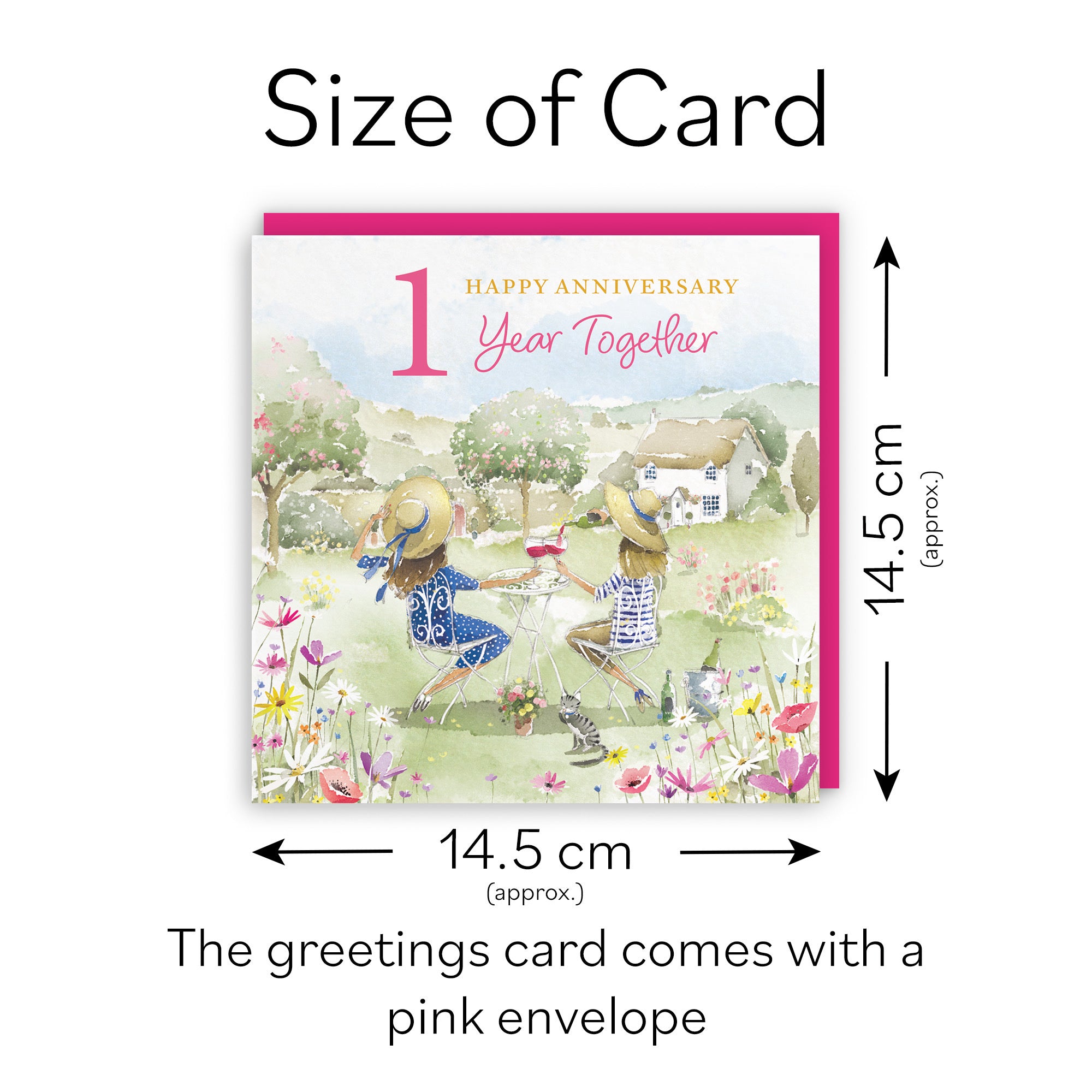 Women's 1st Anniversary Card Countryside Garden Milo's Gallery - Default Title (RT06430)