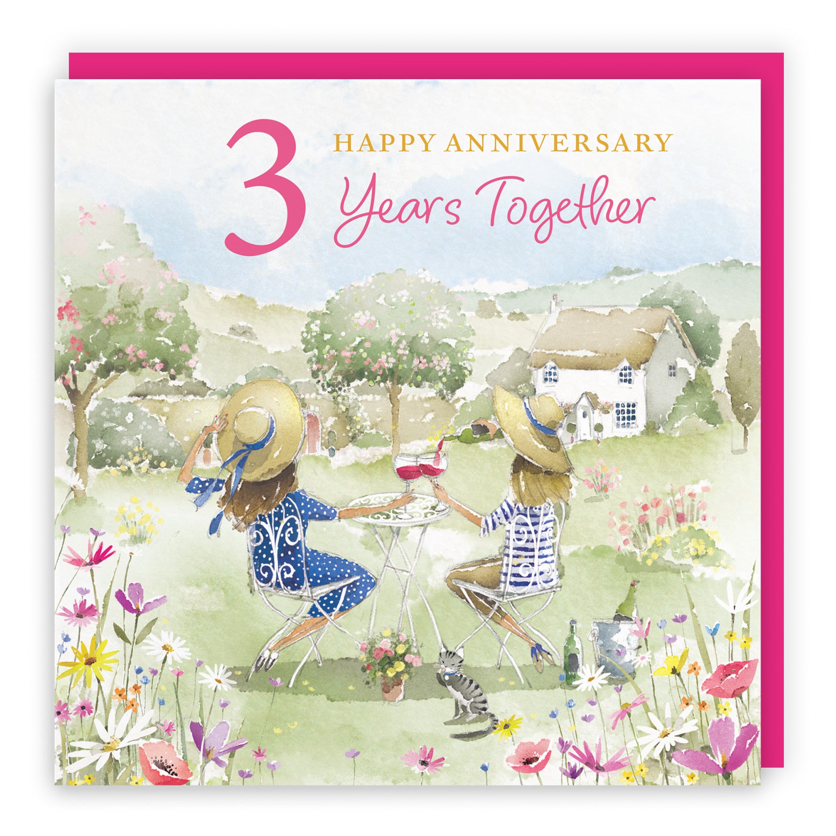Women's 3rd Anniversary Card Countryside Garden Milo's Gallery - Default Title (RT06432)