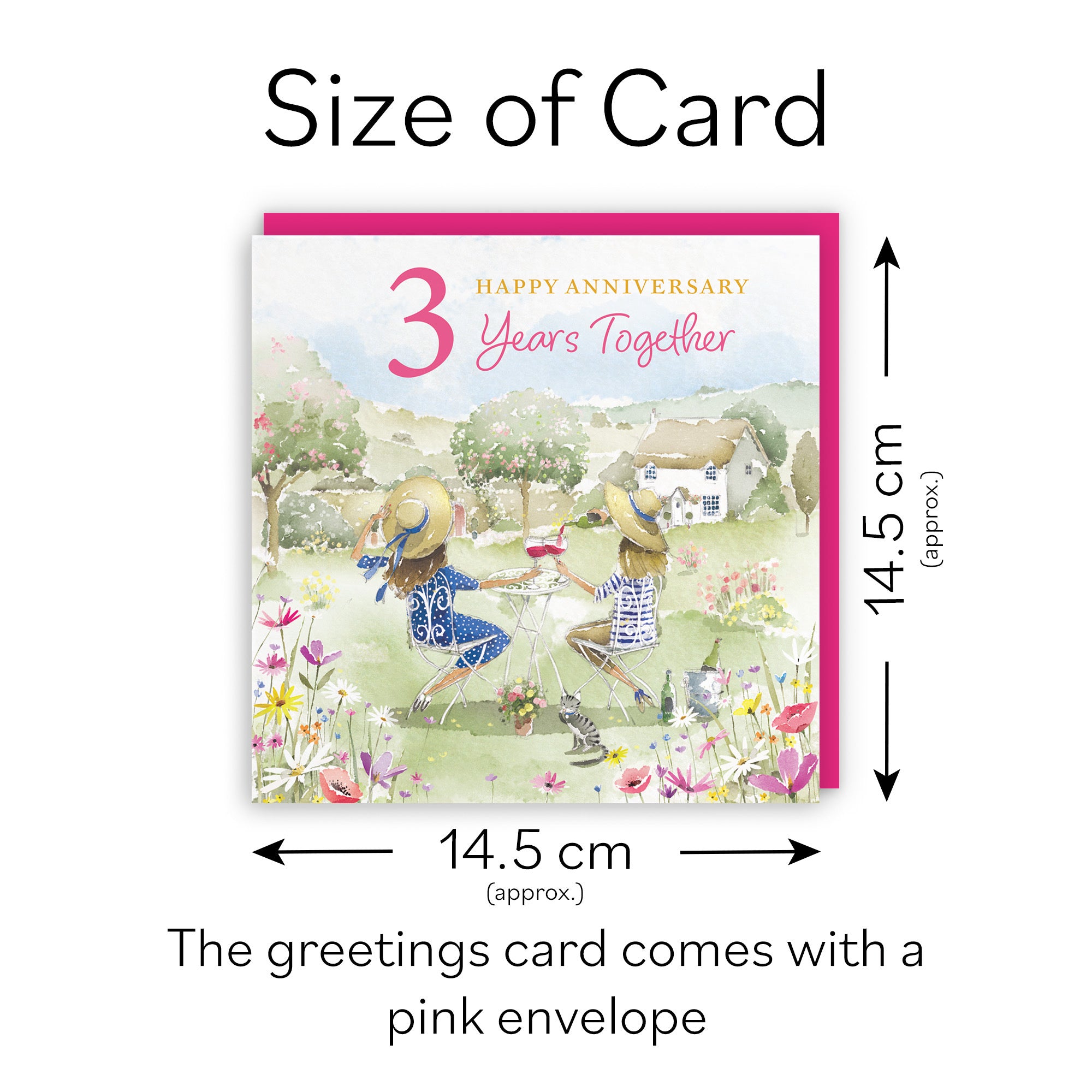 Women's 3rd Anniversary Card Countryside Garden Milo's Gallery - Default Title (RT06432)