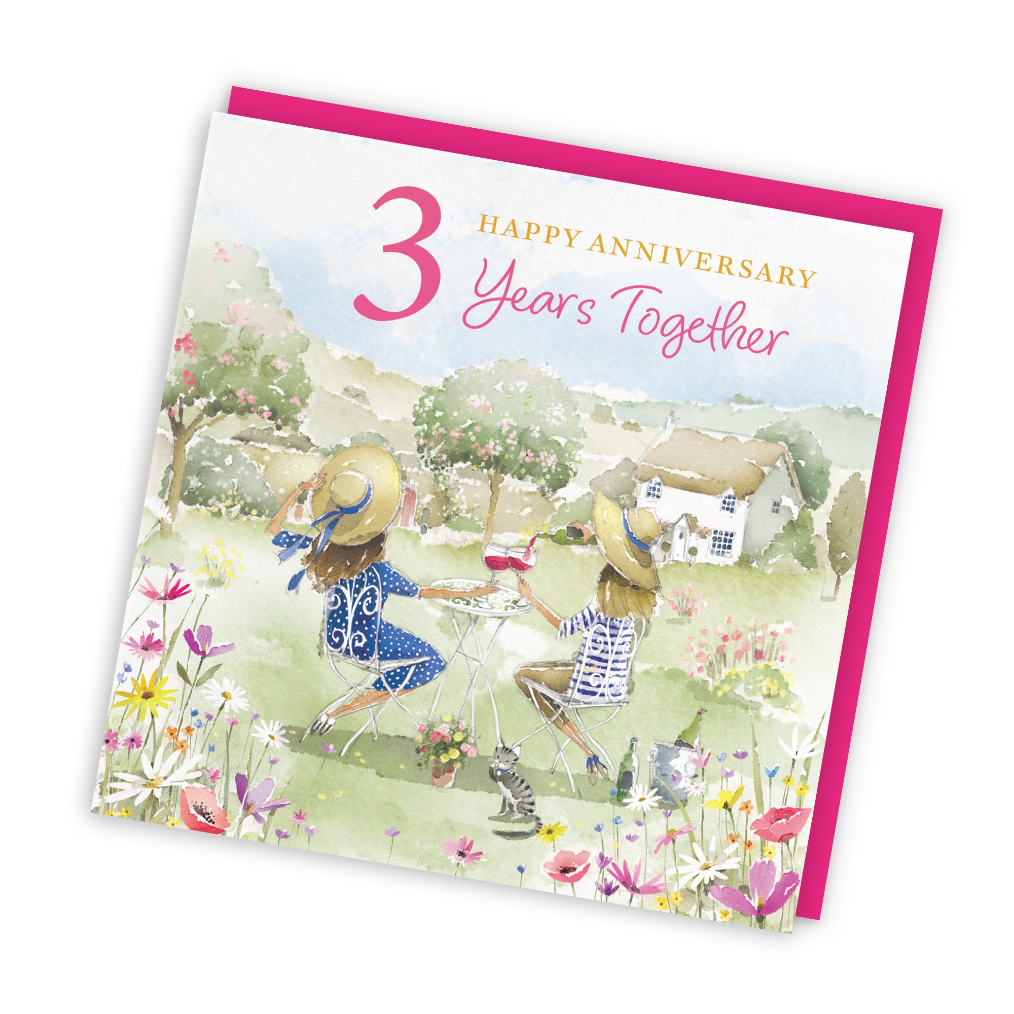 Women's 3rd Anniversary Card Countryside Garden Milo's Gallery - Default Title (RT06432)
