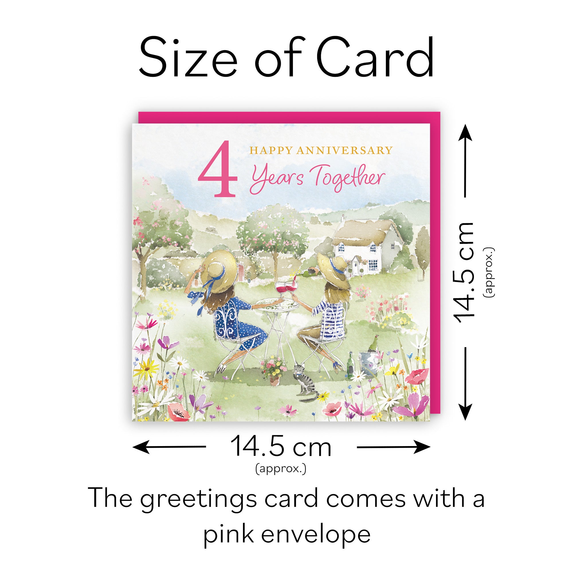 Women's 4th Anniversary Card Countryside Garden Milo's Gallery - Default Title (RT06433)