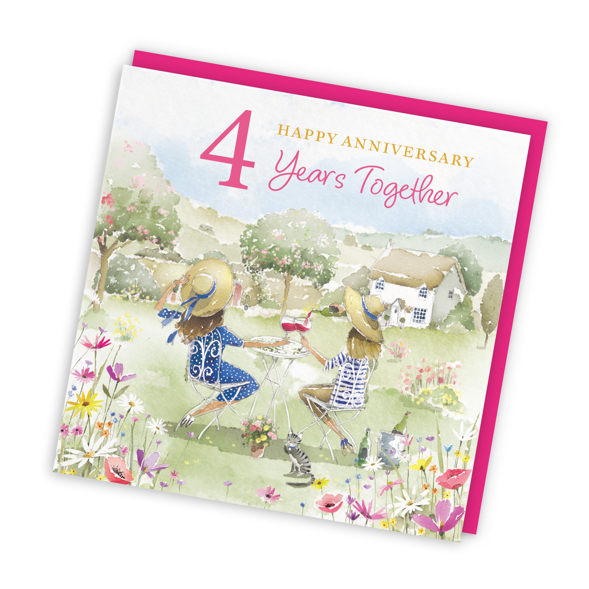 Women's 4th Anniversary Card Countryside Garden Milo's Gallery - Default Title (RT06433)