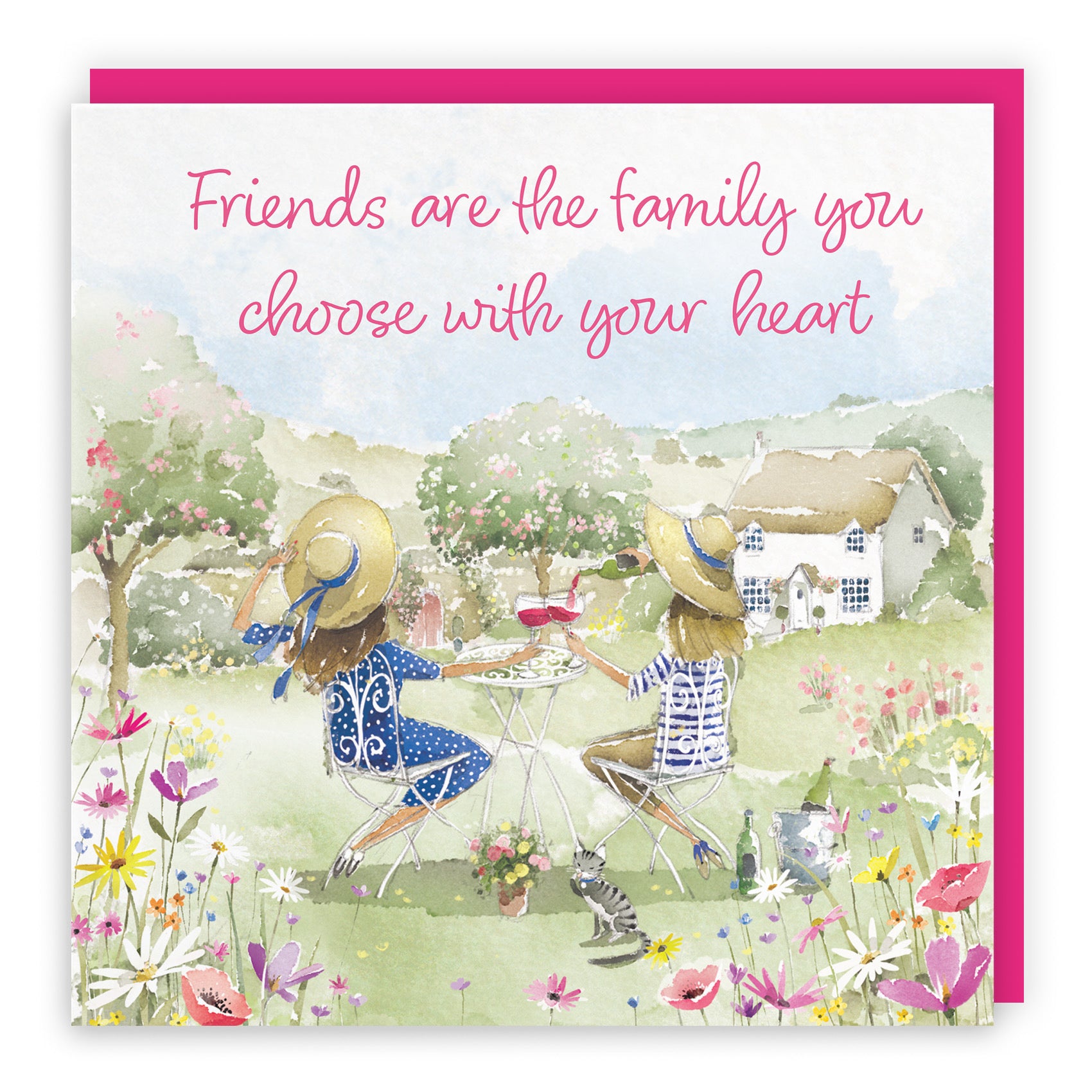 Friends Are Family You Choose Friendship Card Countryside Garden Milo's Gallery - Default Title (RT06448)