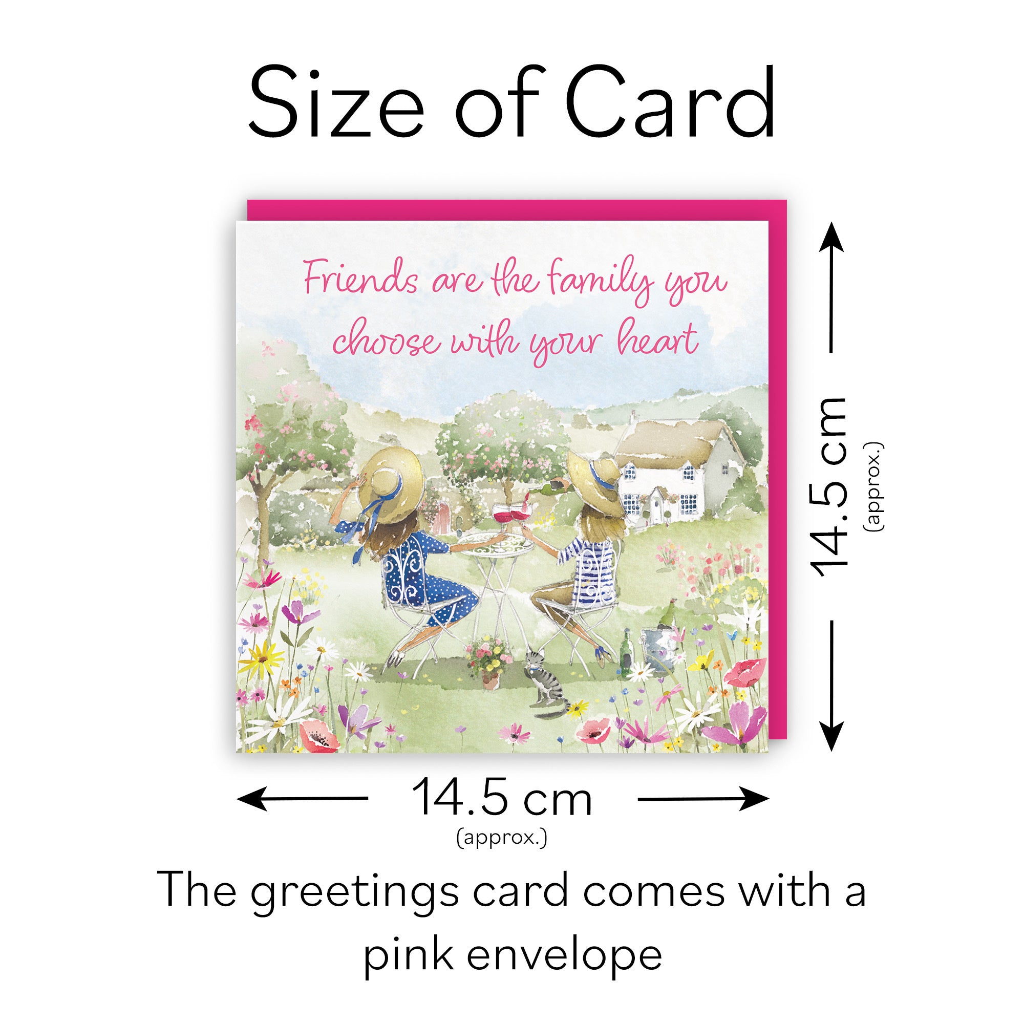Friends Are Family You Choose Friendship Card Countryside Garden Milo's Gallery - Default Title (RT06448)