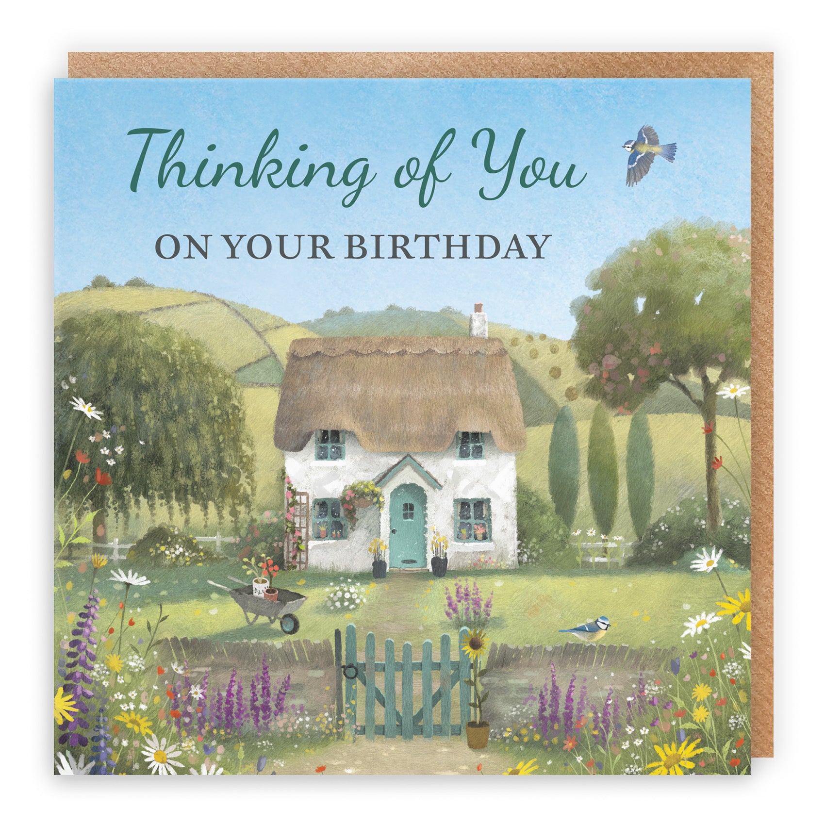 Thinking Of You Birthday Card Thatched Cottage Milo's Gallery - Default Title (RT06468)
