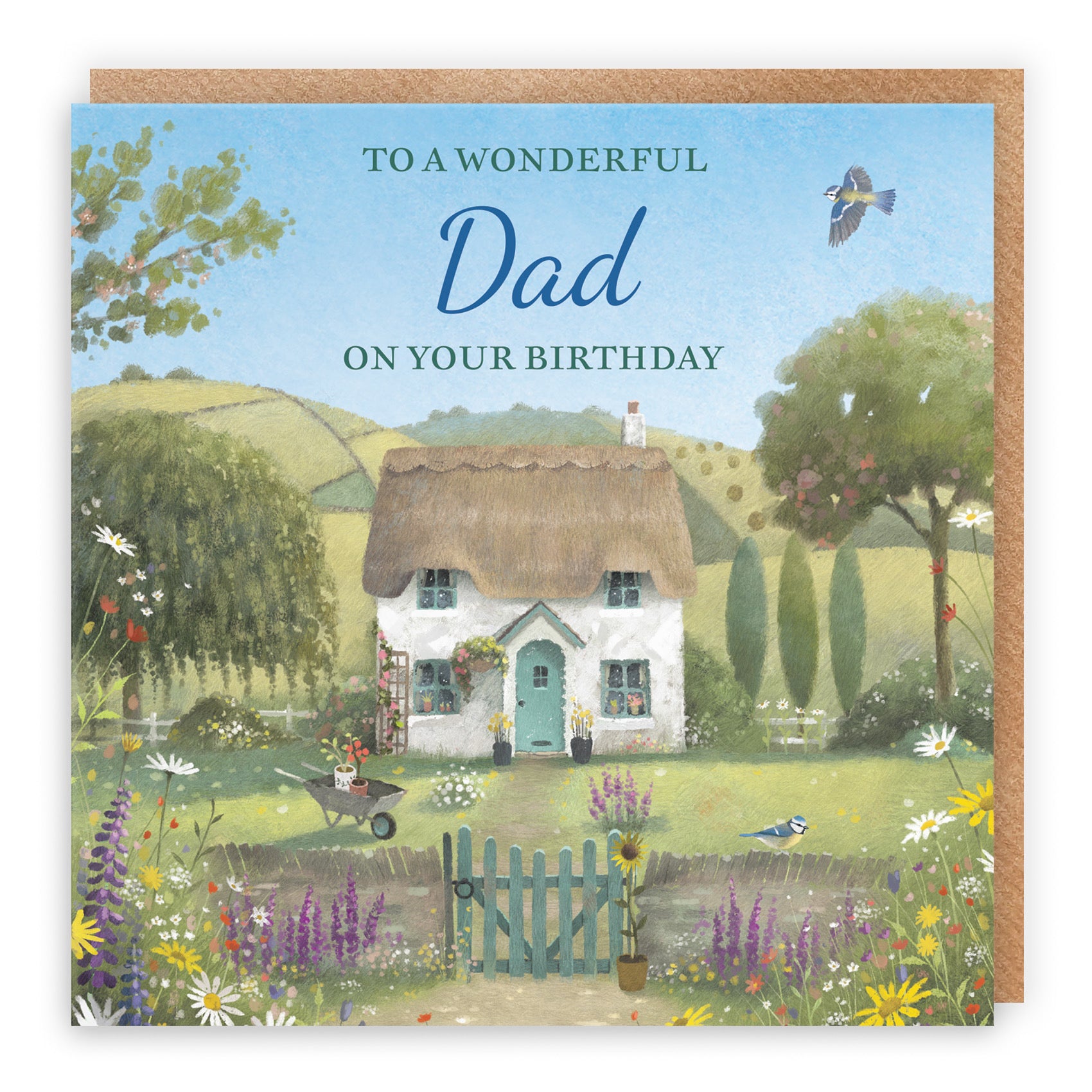 Dad Birthday Card Thatched Cottage Milo's Gallery - Default Title (RT06478)