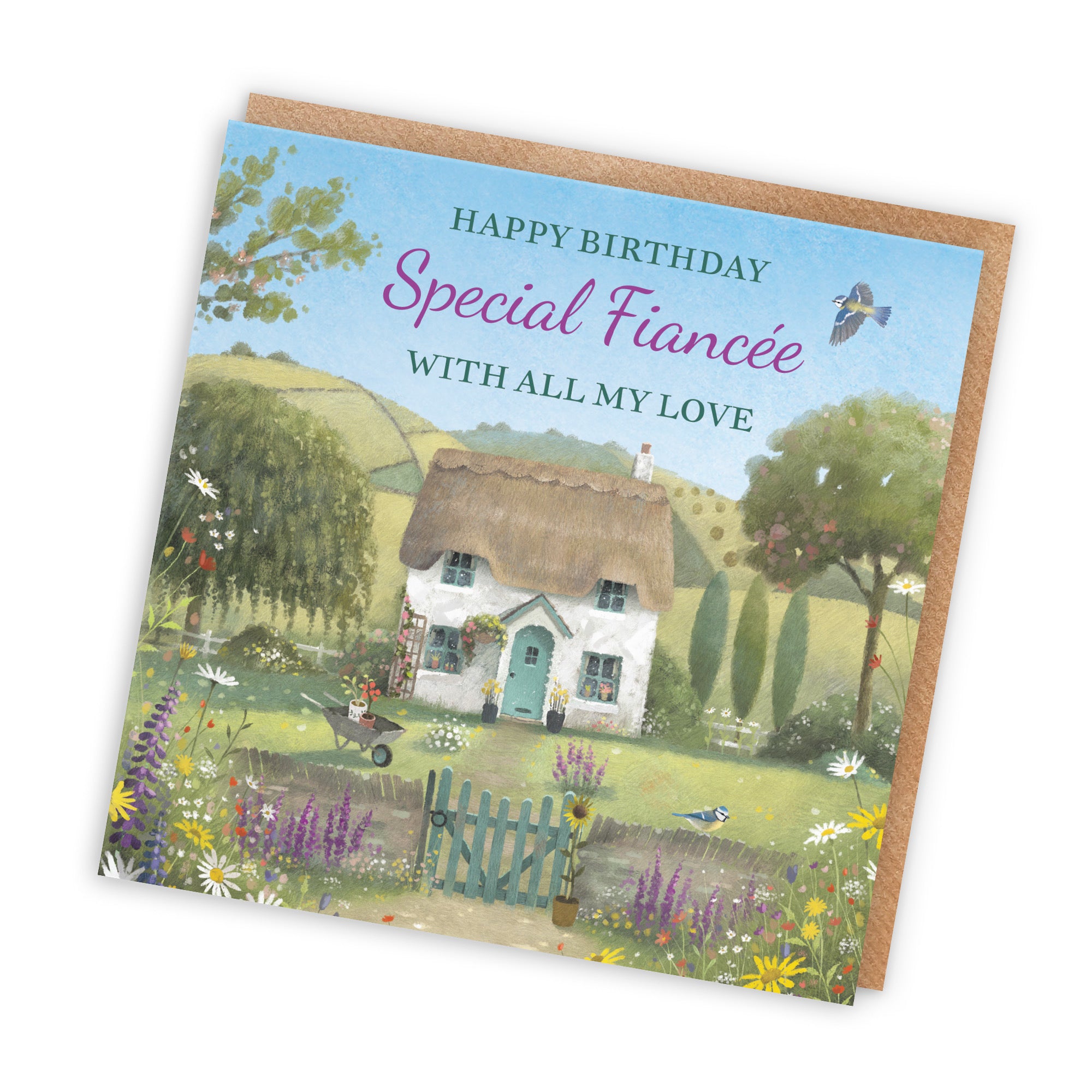 Fiancée Birthday Card Thatched Cottage Milo's Gallery - Default Title (RT06483)