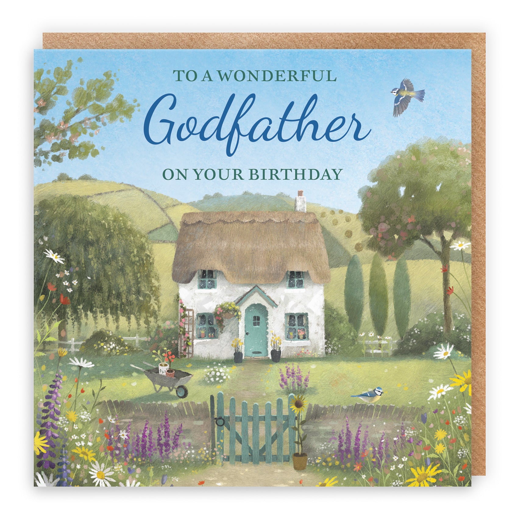 Godfather Birthday Card Thatched Cottage Milo's Gallery - Default Title (RT06486)