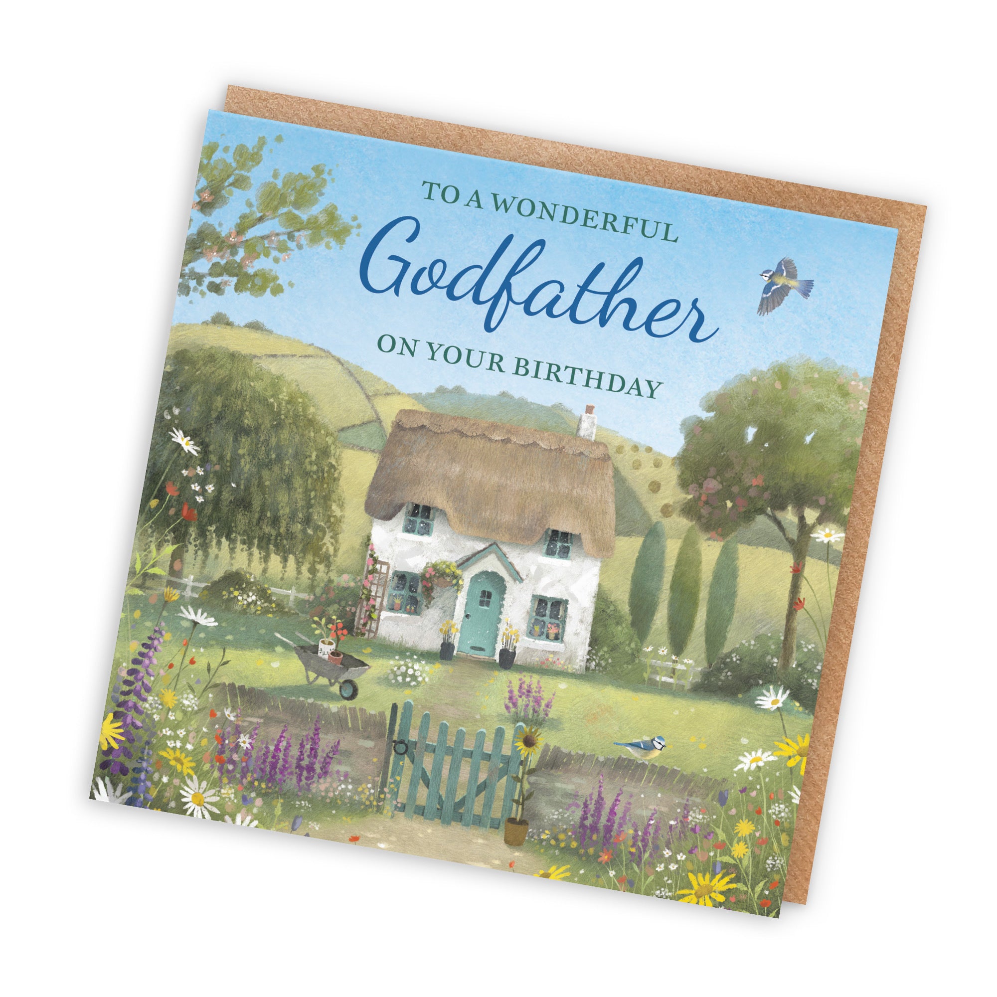 Godfather Birthday Card Thatched Cottage Milo's Gallery - Default Title (RT06486)